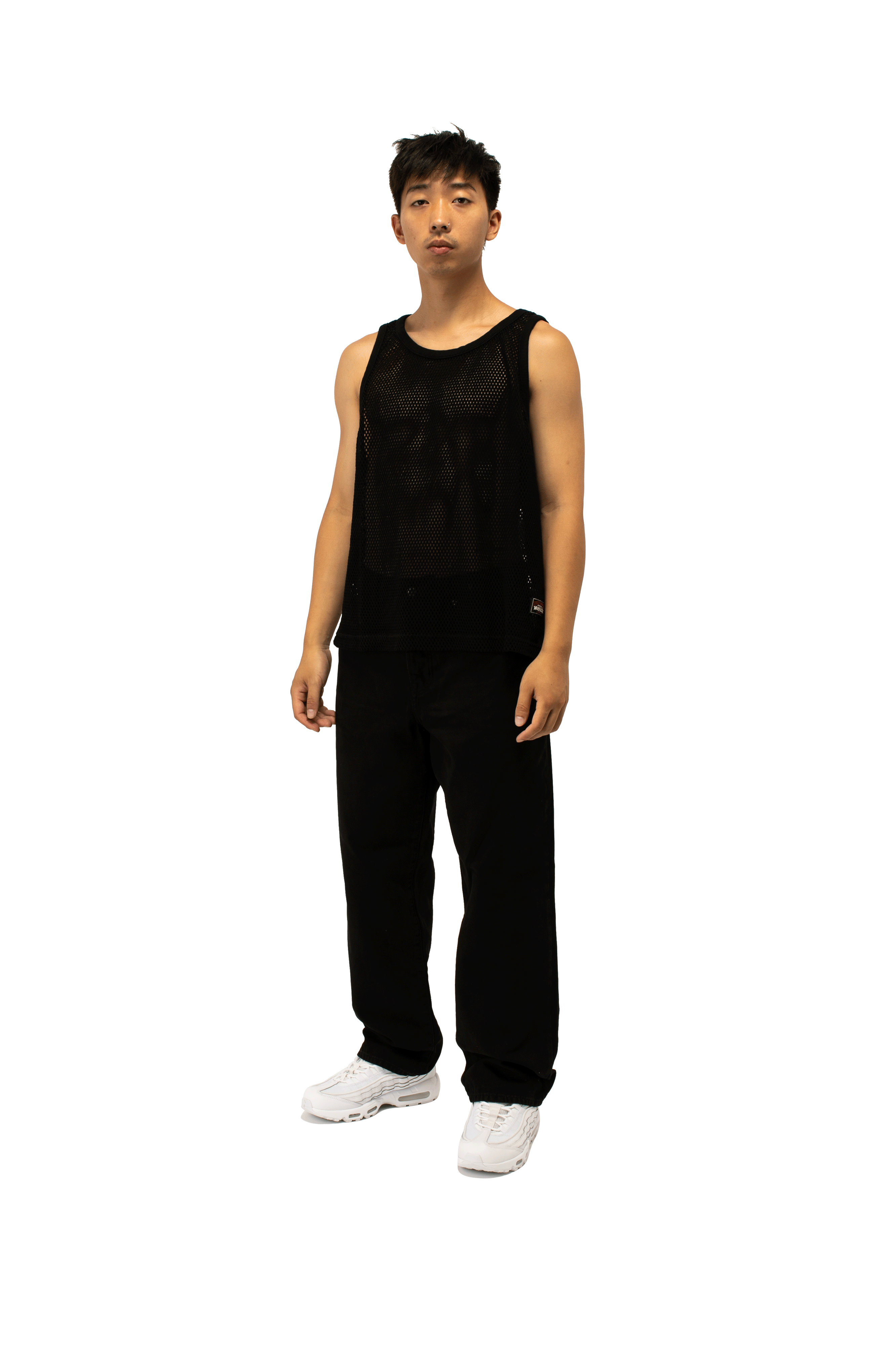 トップス 24SS Stussy Cotton Big Mesh Tank BLACK Stussy Top Cotton Big Mesh Tank