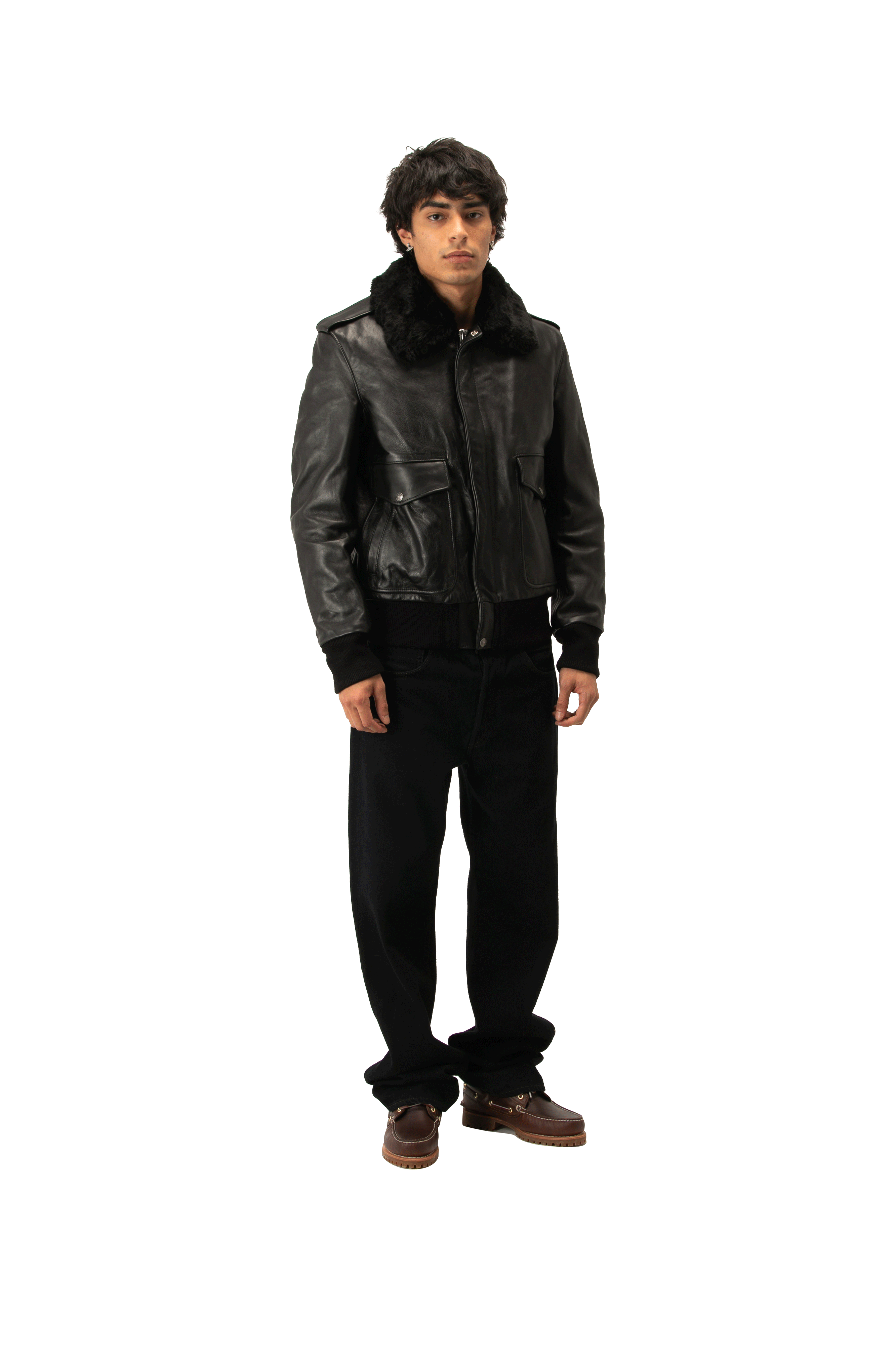 A-2 Naked Cowhide Leather Flight Jacket
