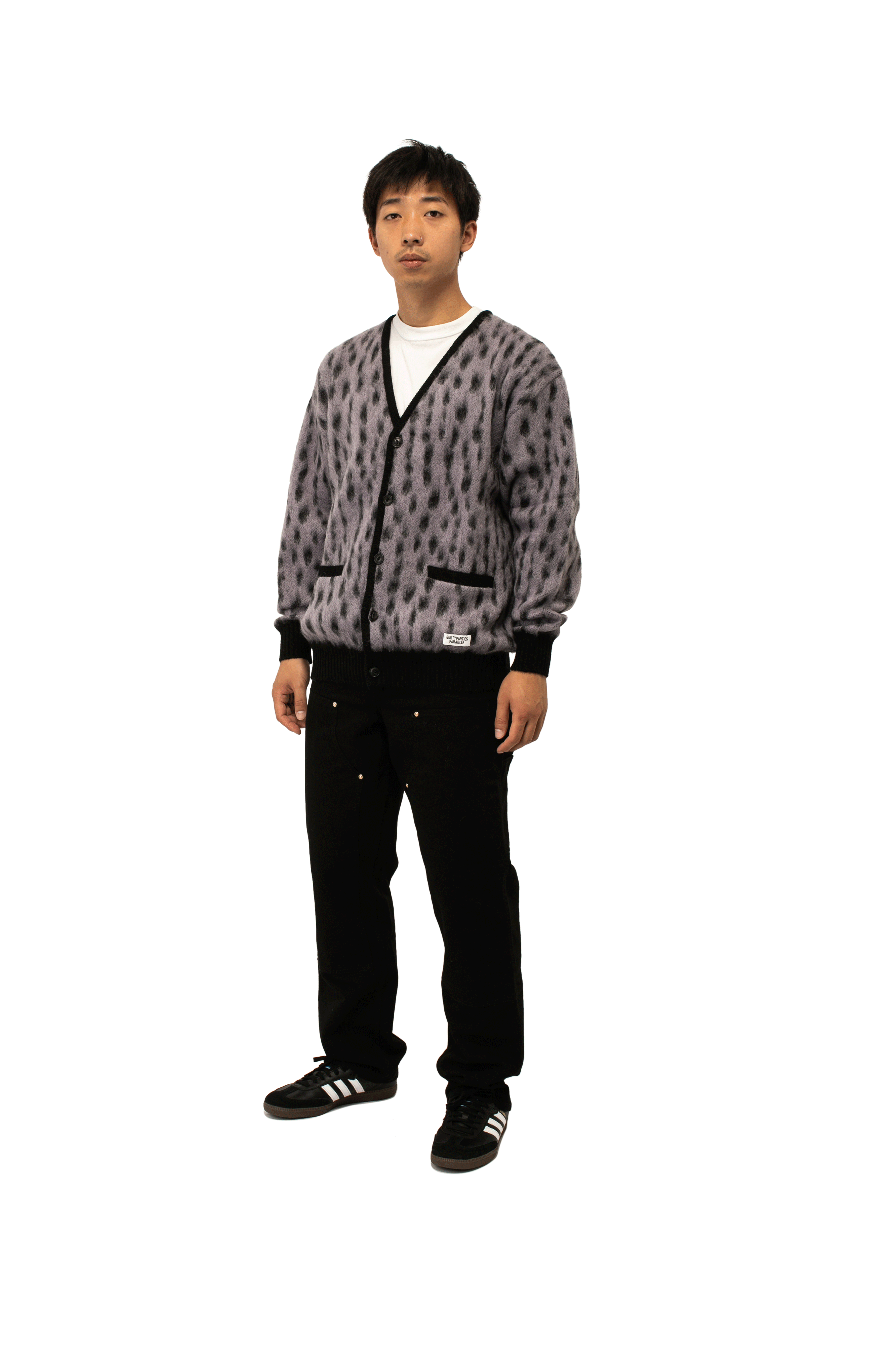 Wacko Maria Knitwear Leopard Mohair Cardigan