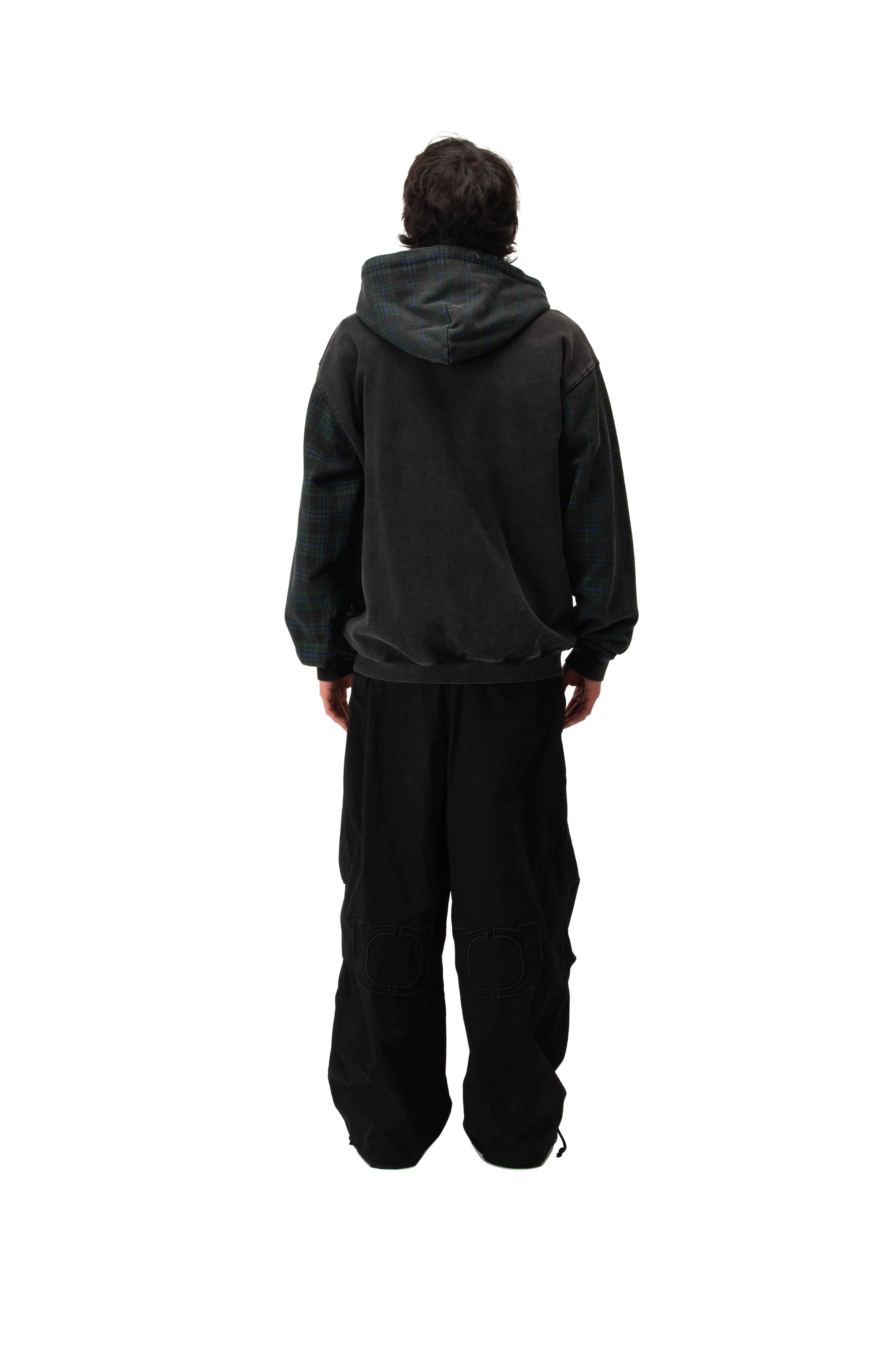 Patchwork Zip-Up Hoodie.