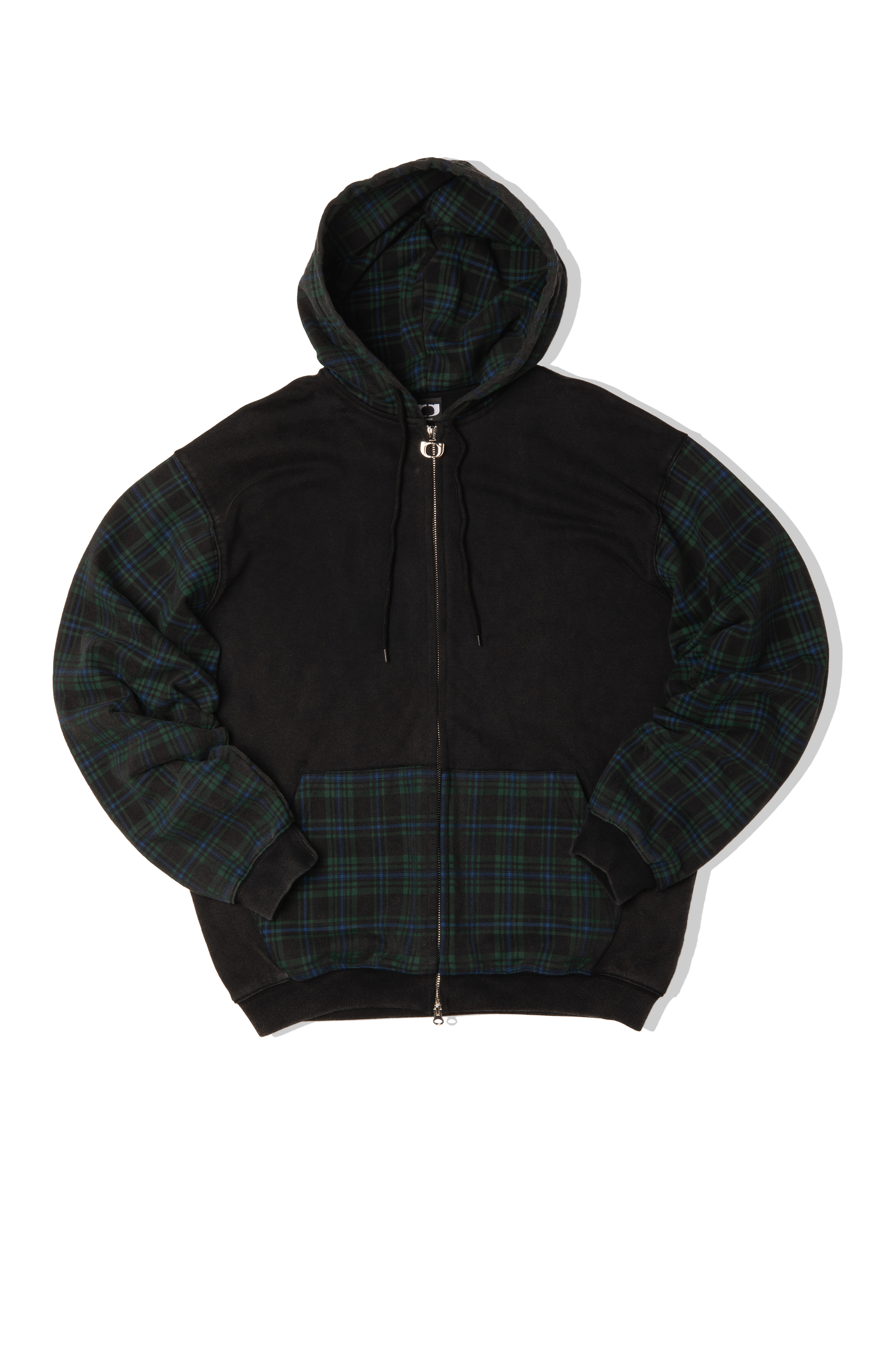 Patchwork Zip-Up Hoodie.