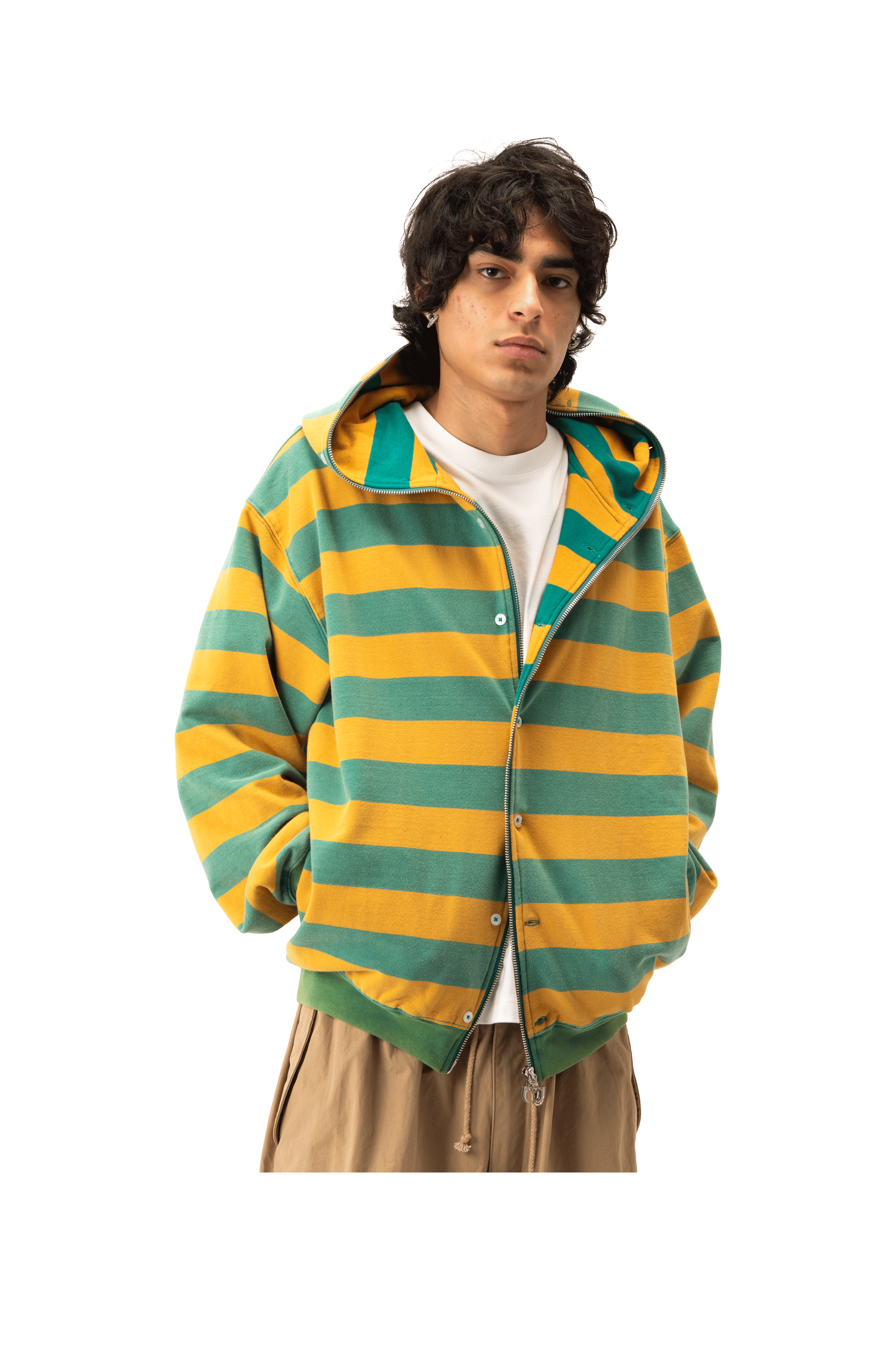 Button Up Zip-Up Sweatshirt