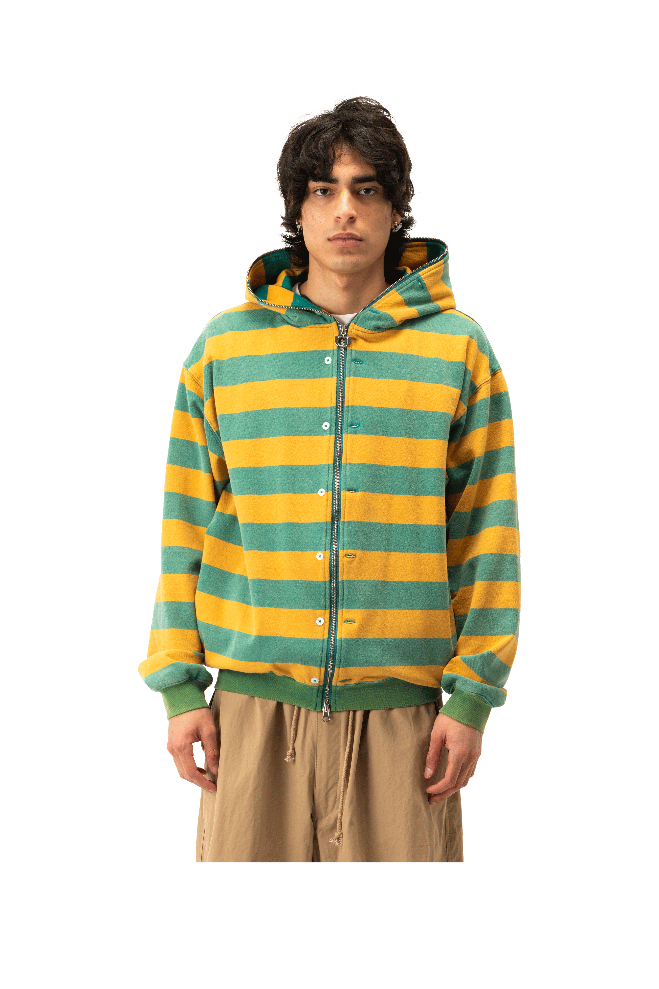 Button Up Zip-Up Sweatshirt