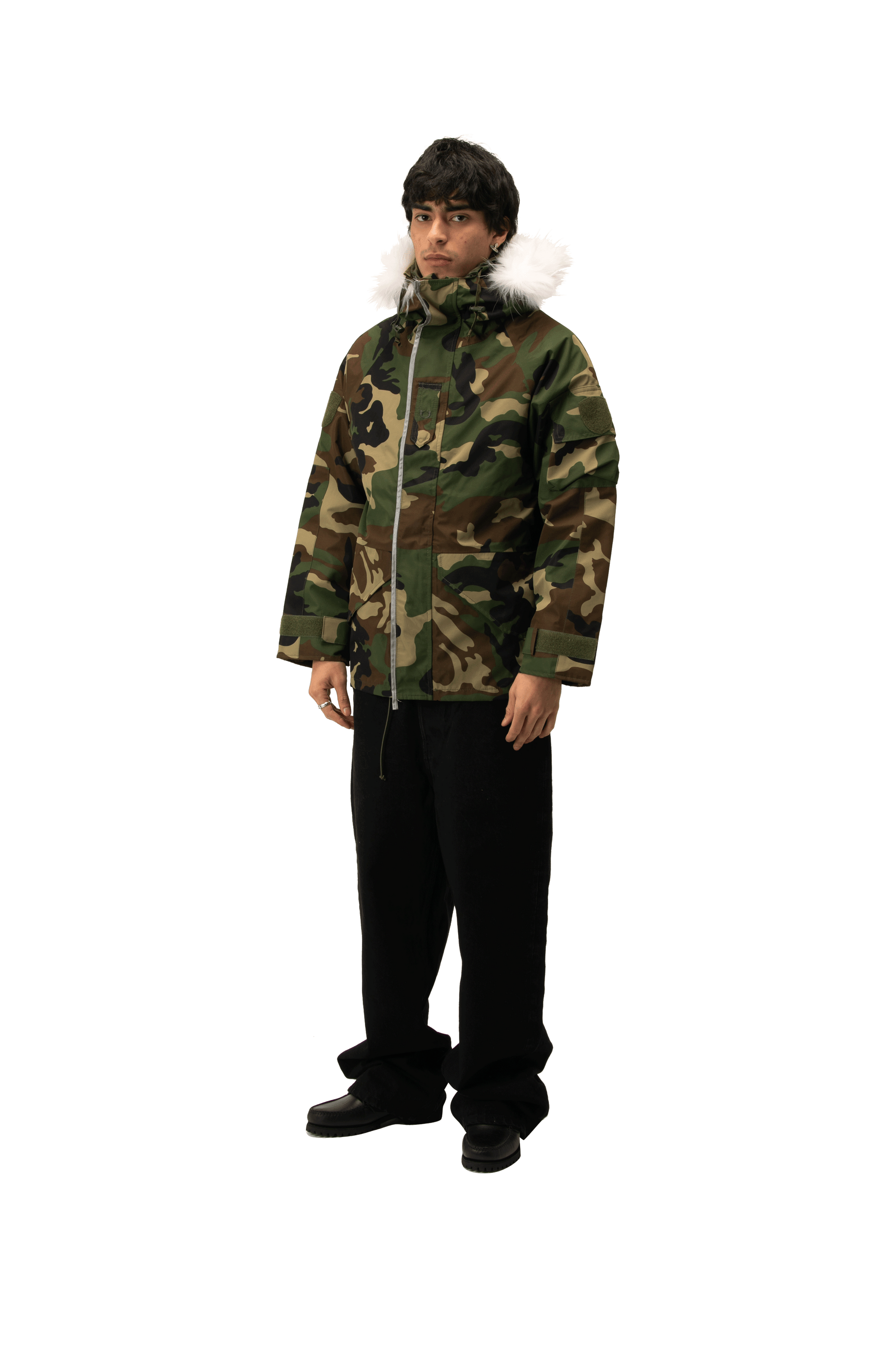 Woodland Camo Link Fur Parka