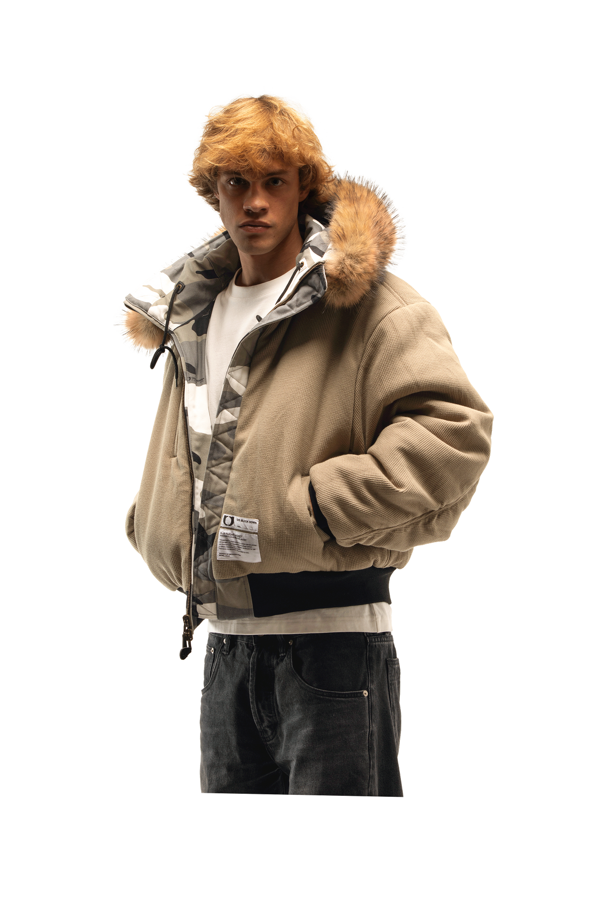 Reversible Camo Hood Bomber