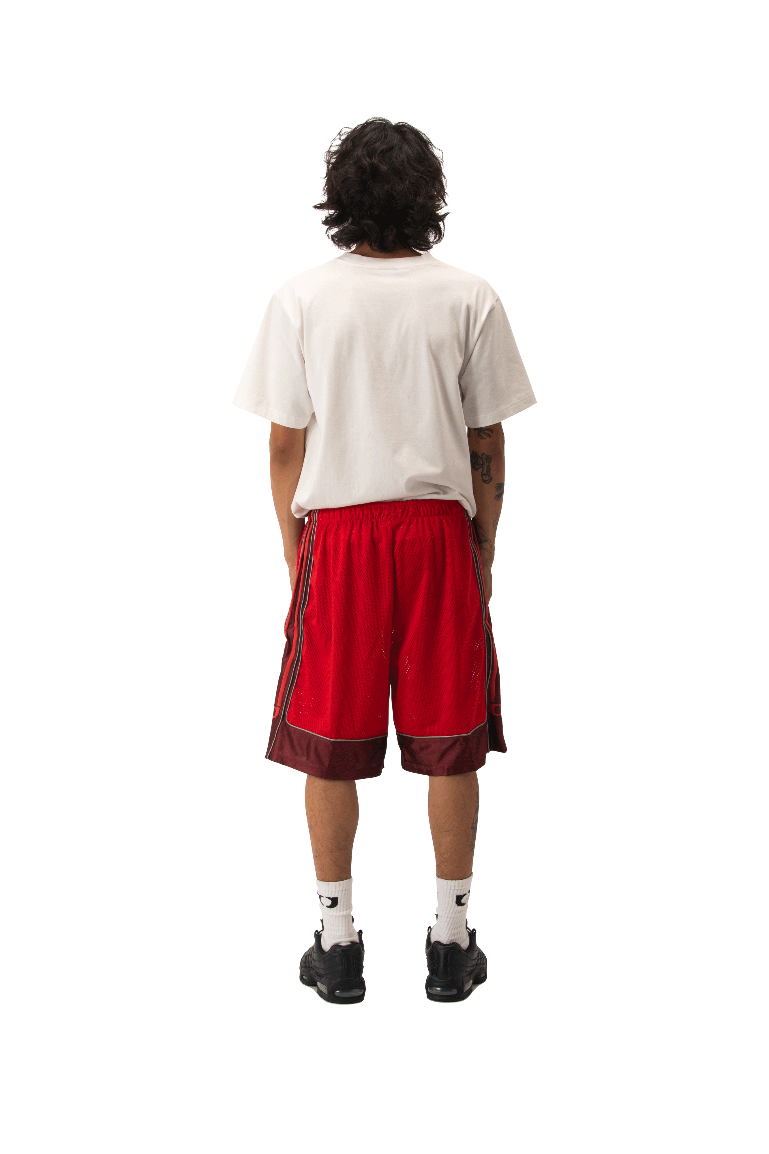 Mesh Puff Print Basketball Shorts