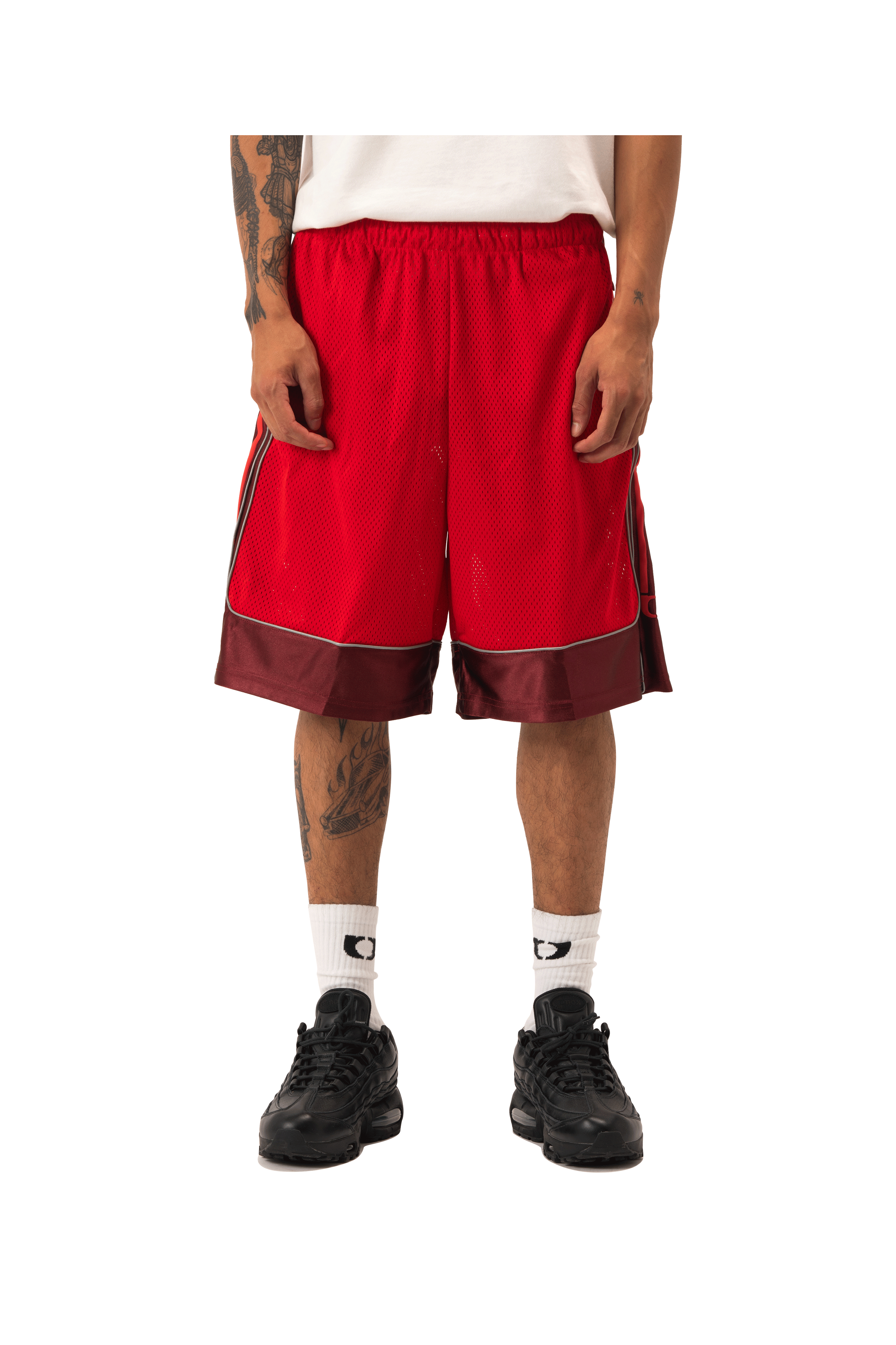 Mesh Puff Print Basketball Shorts