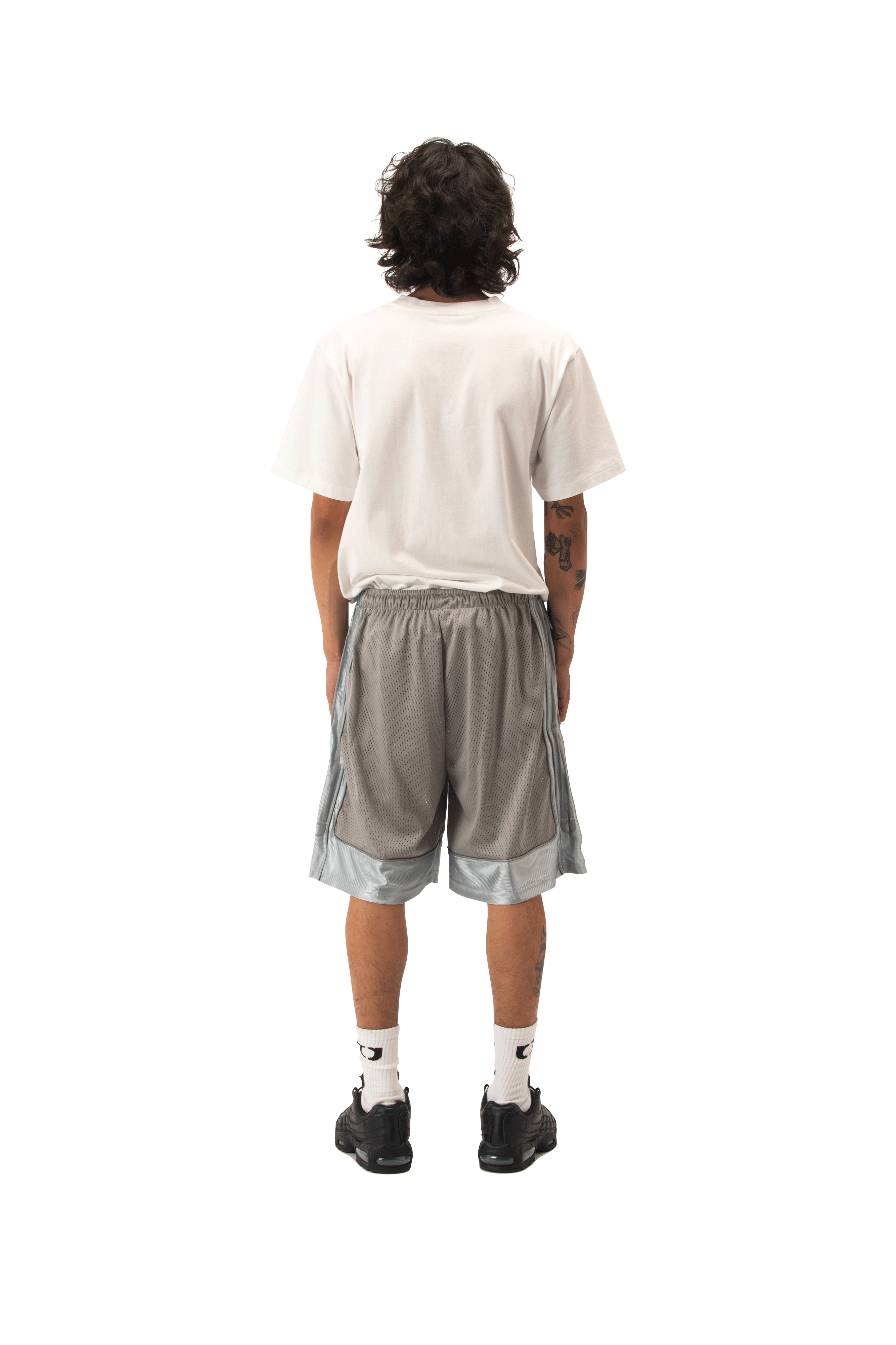 Mesh Puff Print Basketball Shorts