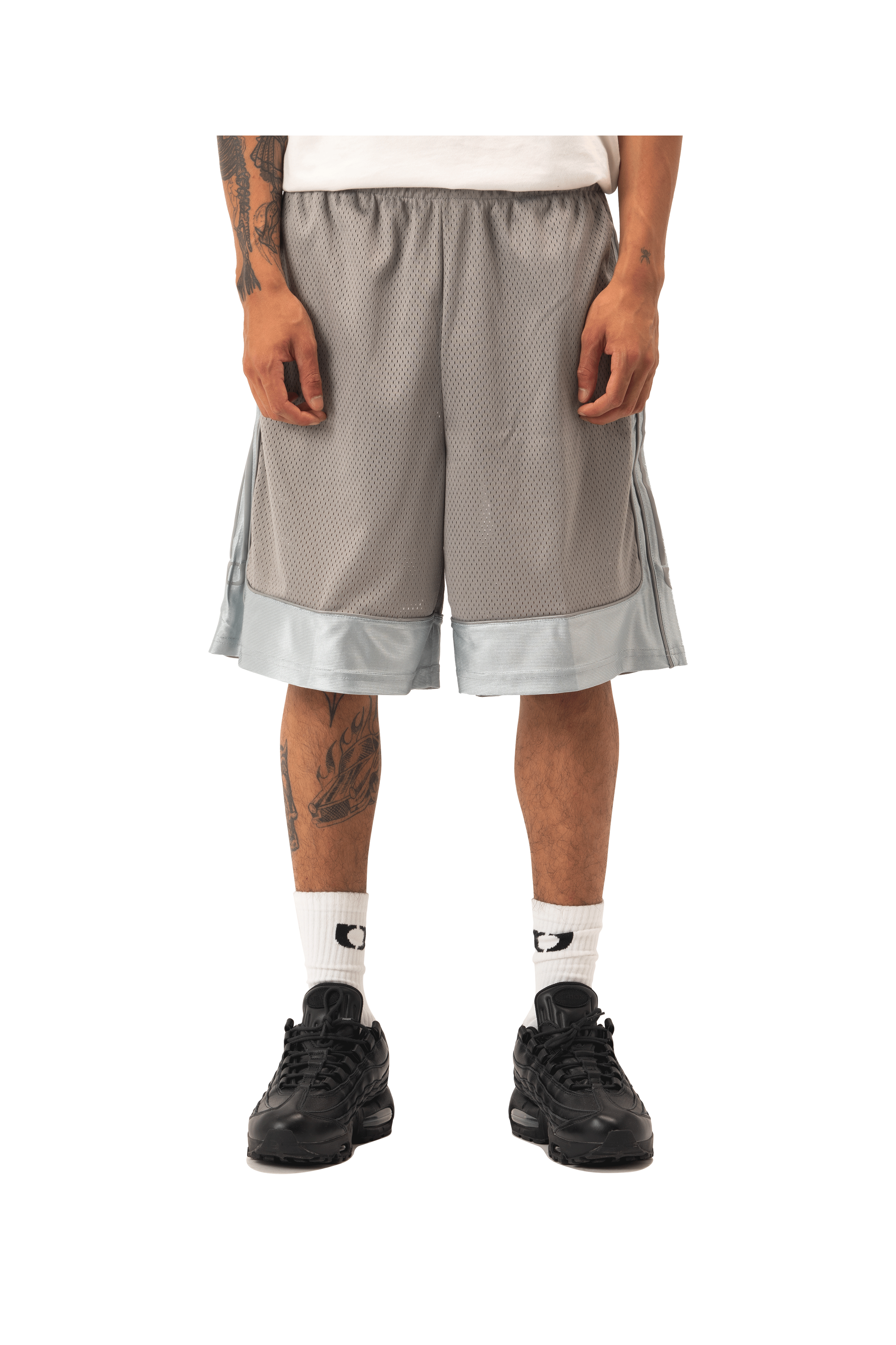 Mesh Puff Print Basketball Shorts