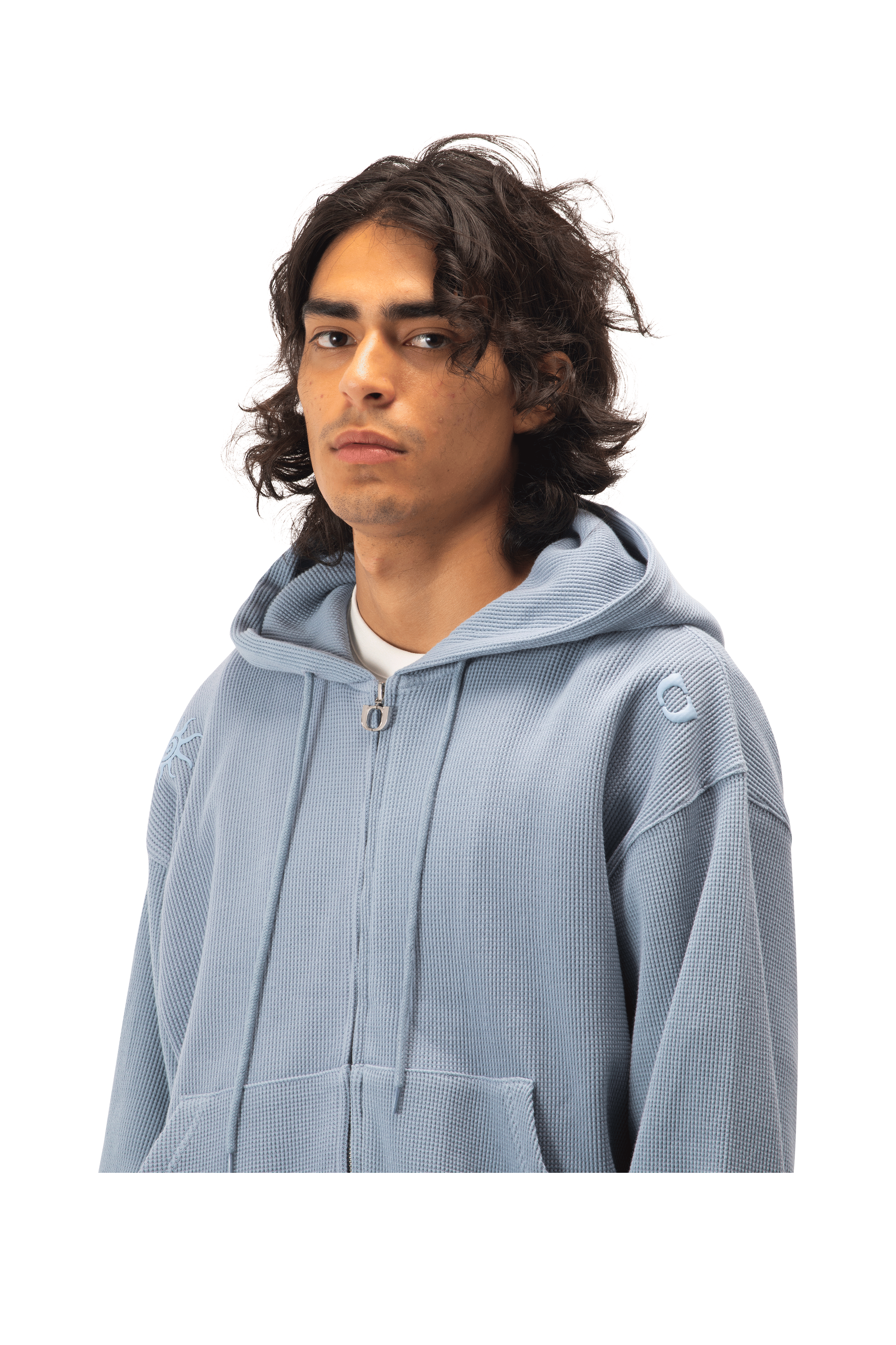 Waffle Zip Up Hoodie