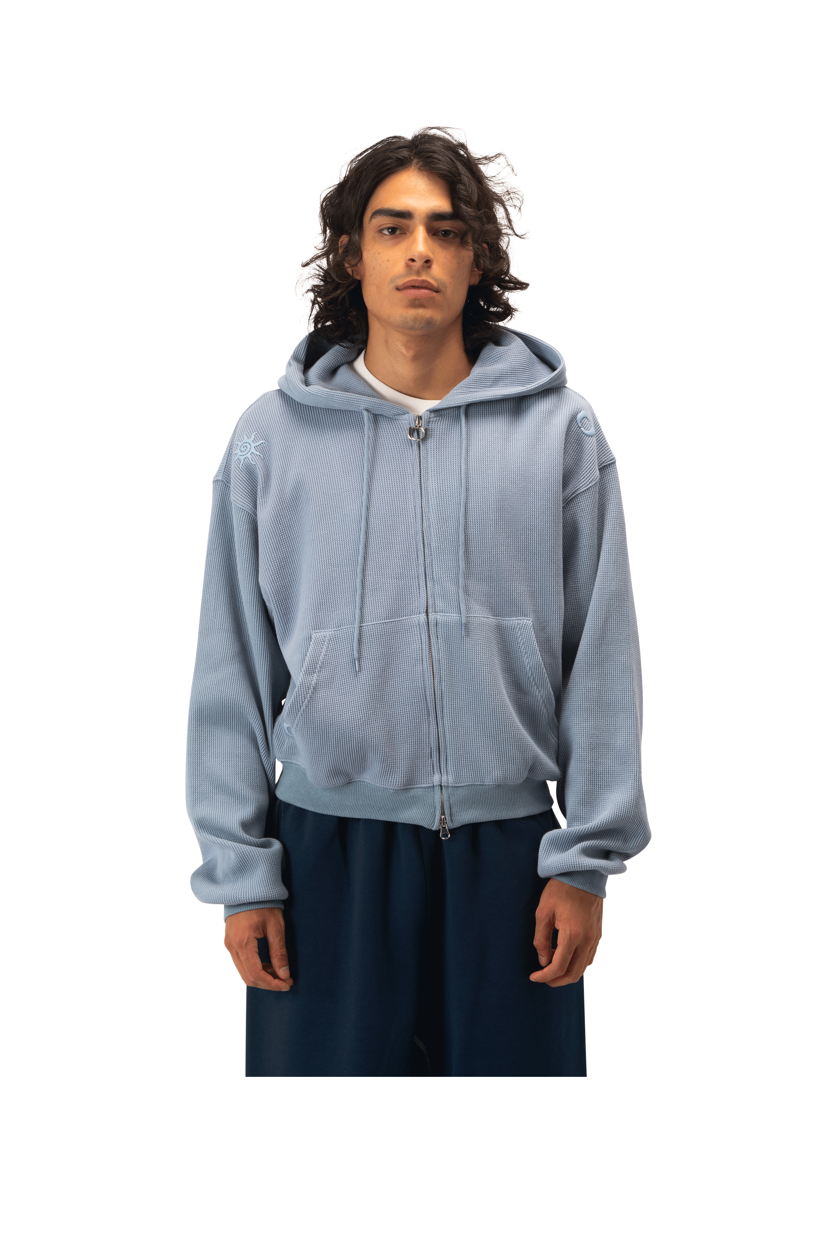 Waffle Zip Up Hoodie