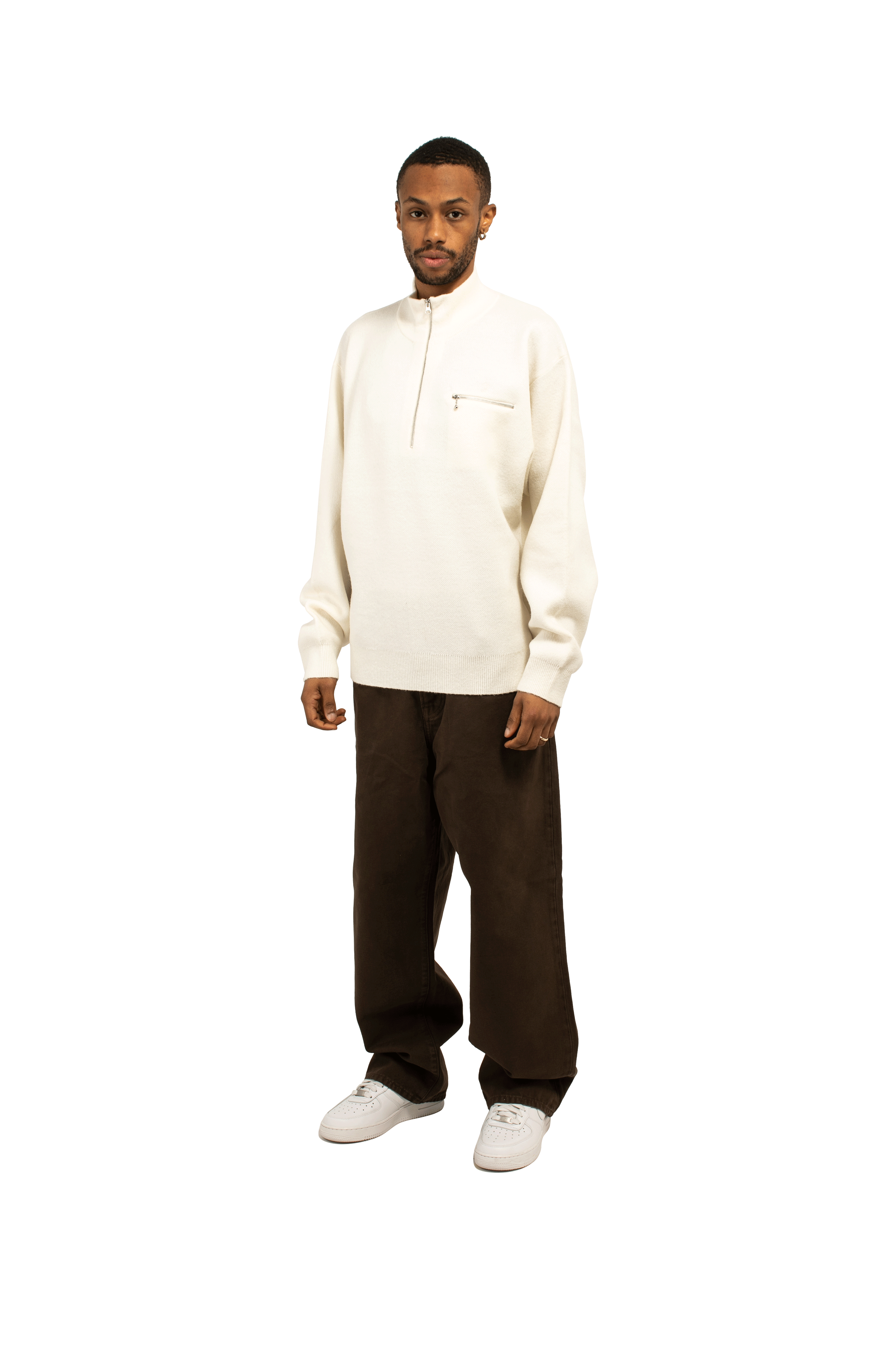 Stussy Knitwear Half Zip Mock Neck Sweater