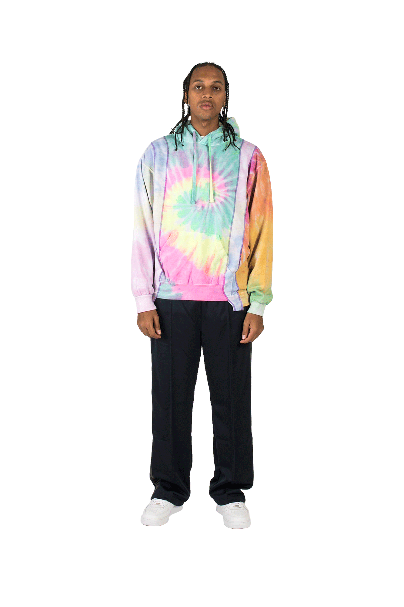 Tie Dye 5 Cuts Hooded Sweatshirt One Block Down Tie dye 5 cuts hooded sweatshirt one block down