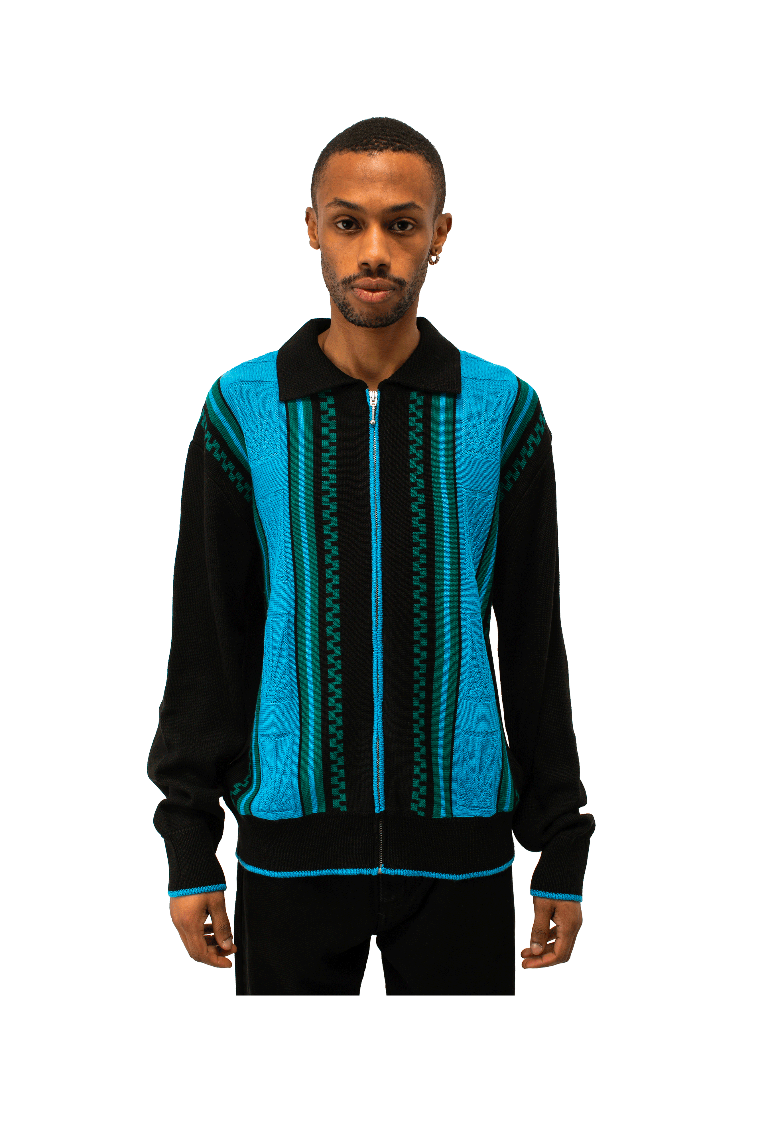 Logo Zip Cardigan Knit