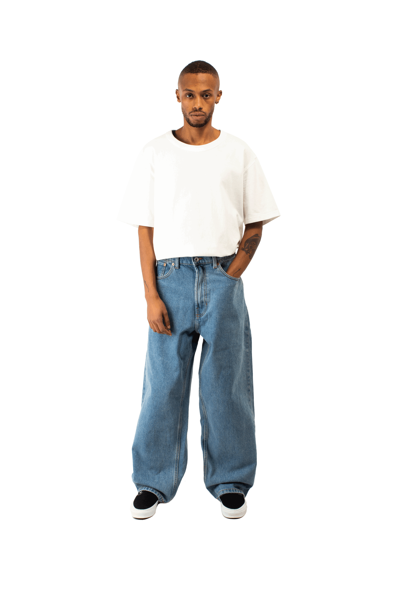 Check 5 baggy denim pant one block down