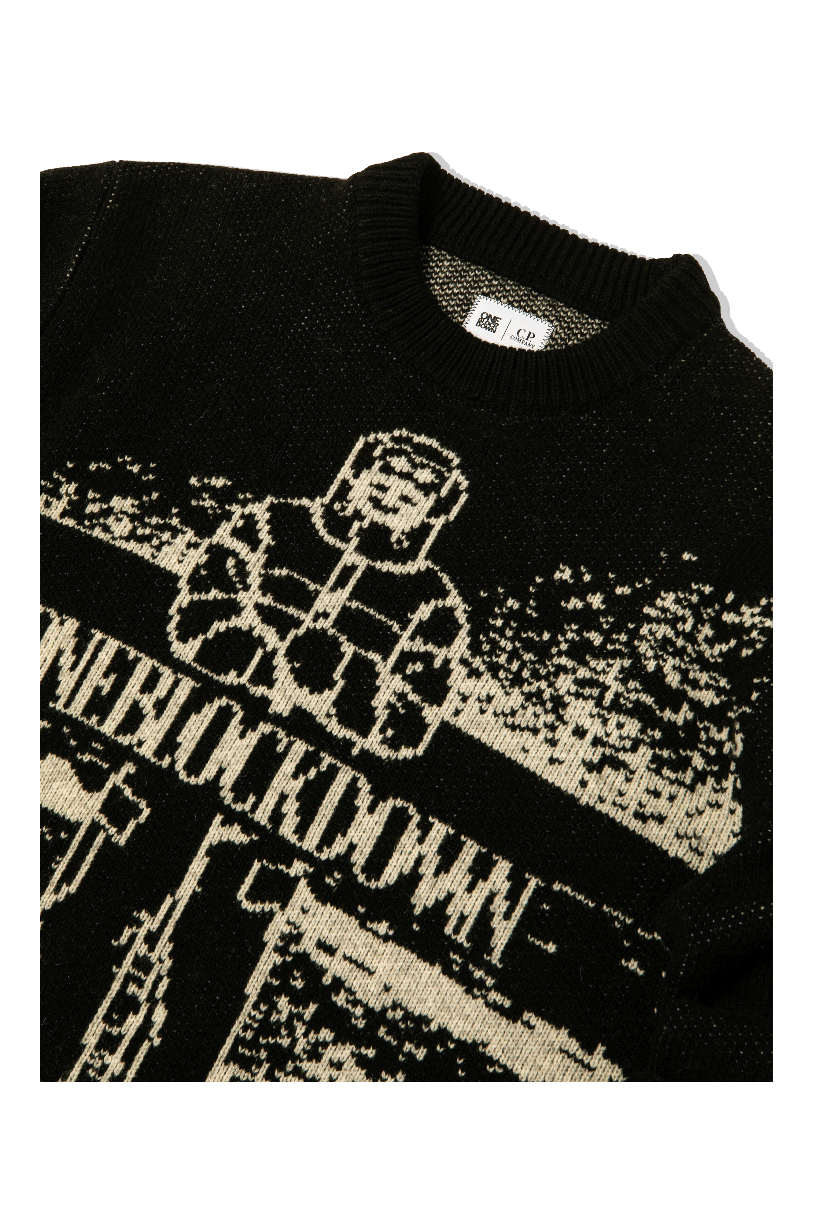 Lambswool Jacquard Crewneck x One Block Down.