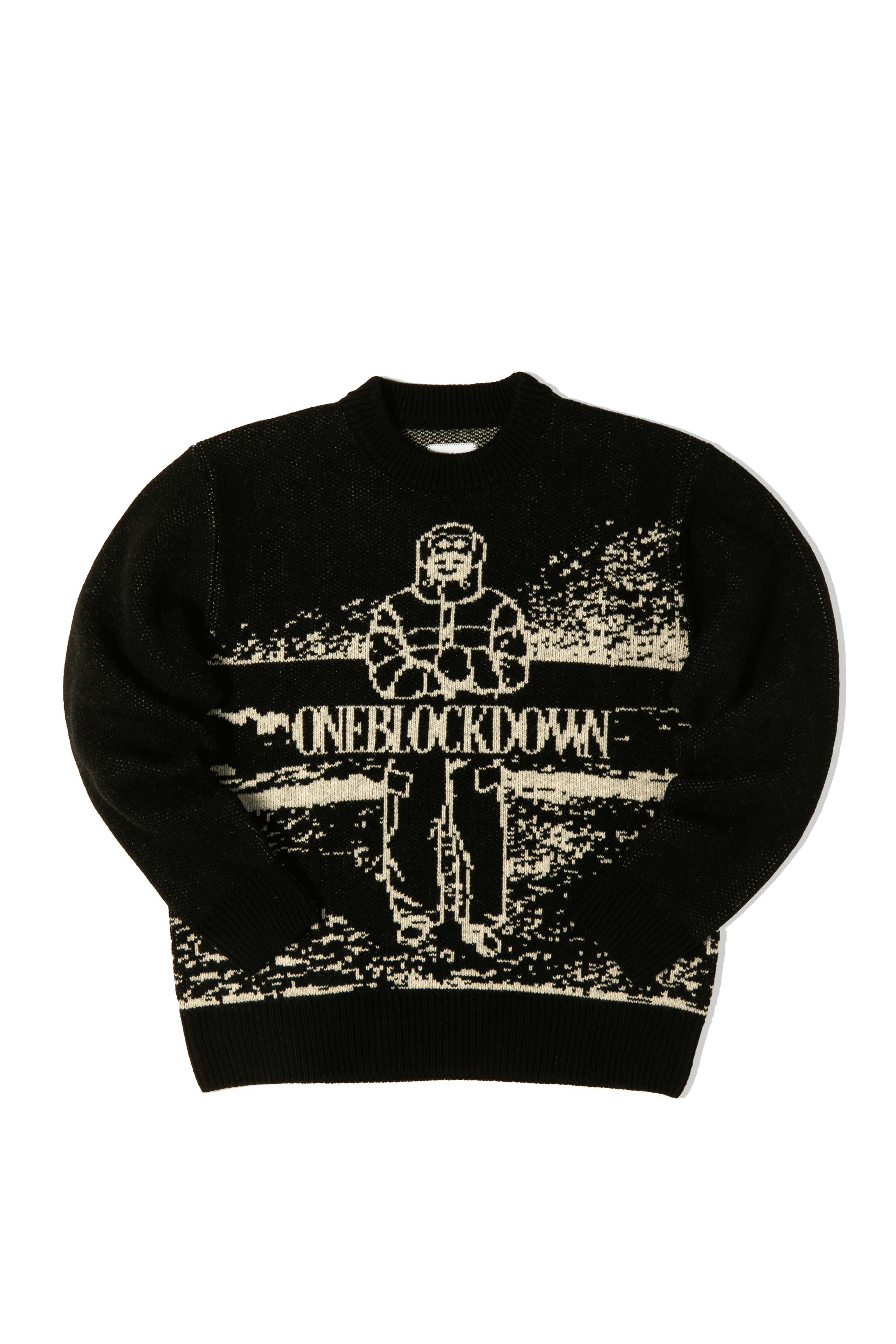 Lambswool Jacquard Crewneck x One Block Down.