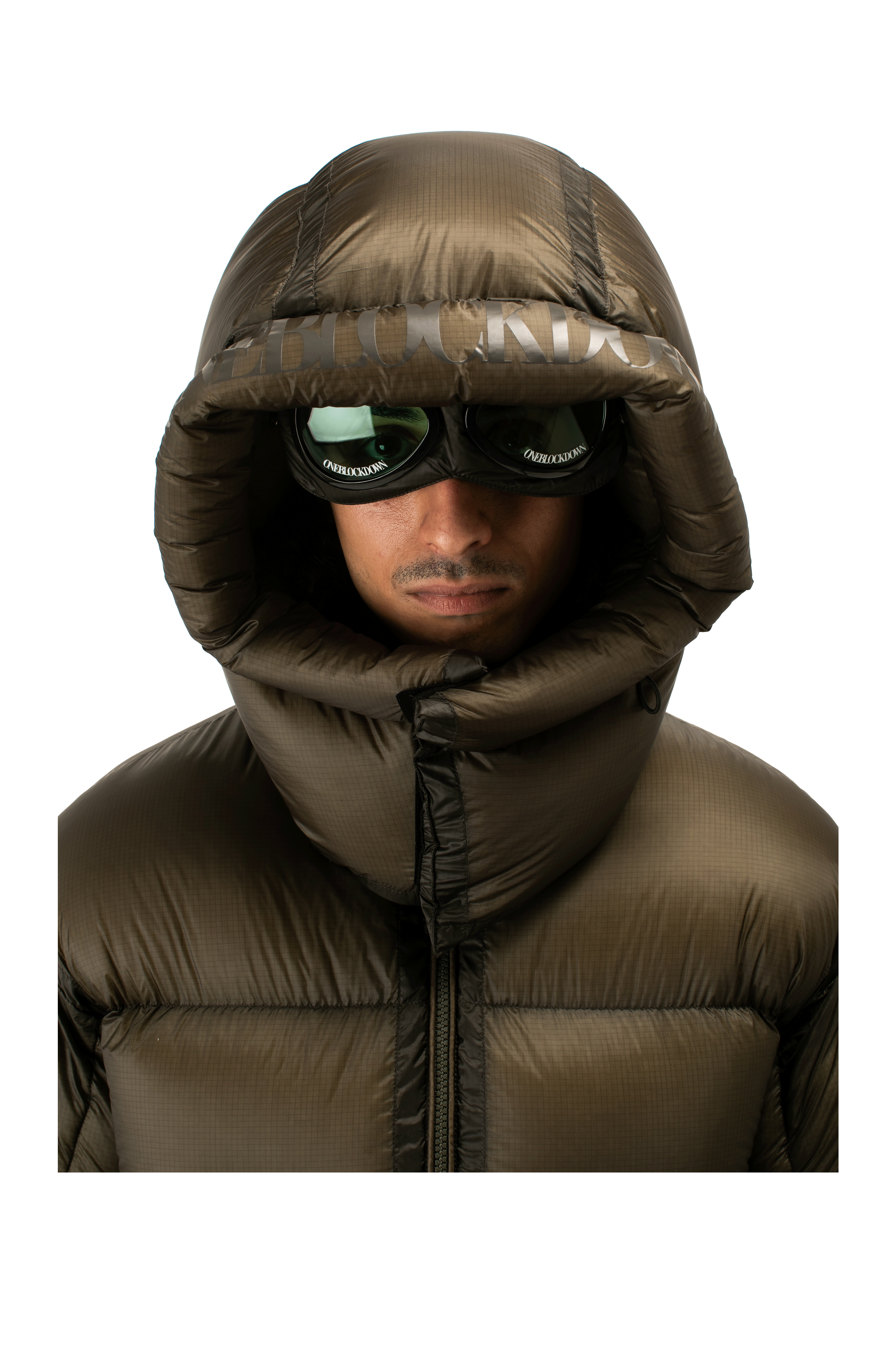 D.D. Shell Short Down Jacket "Bark" x One Block Down.