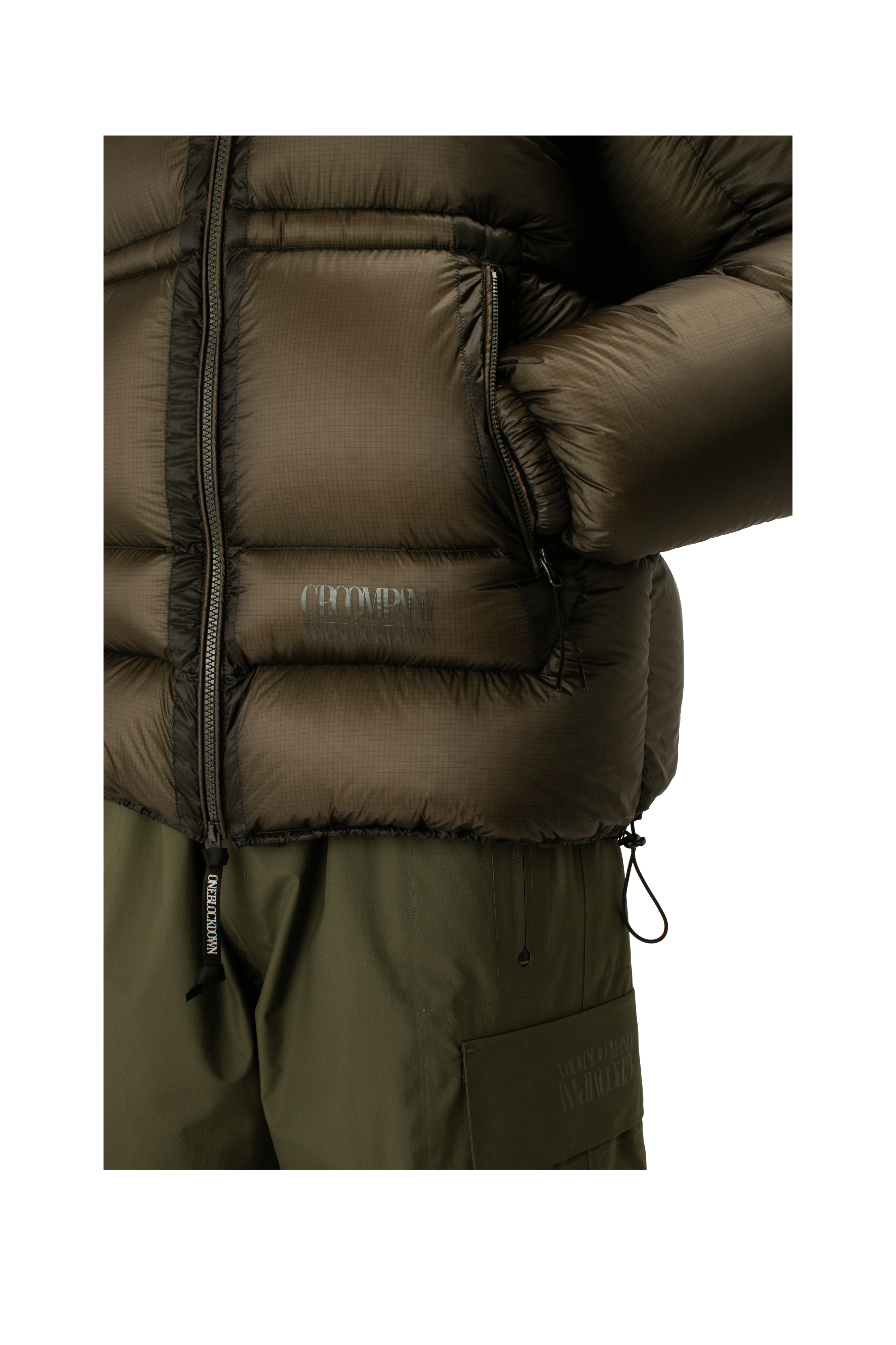 D.D. Shell Short Down Jacket "Bark" x One Block Down.