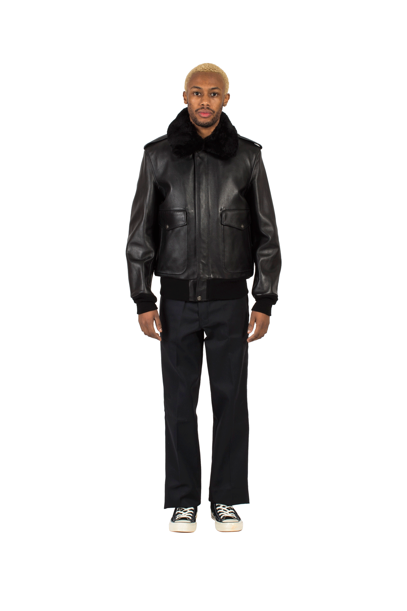 A-2 Naked Cowhide Leather Flight Jacket