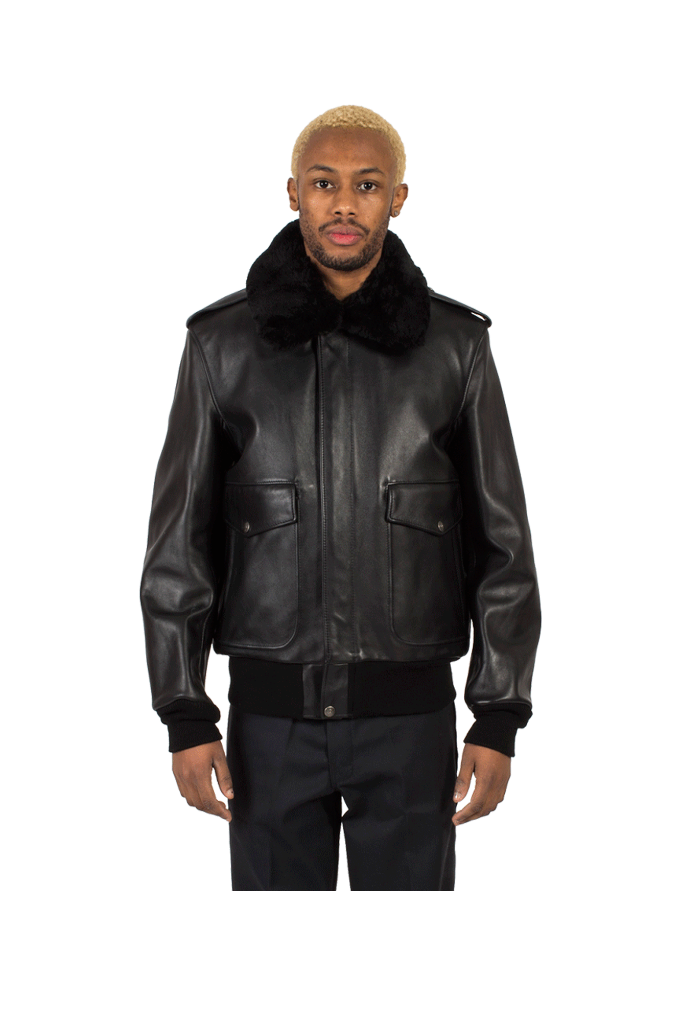 A-2 Naked Cowhide Leather Flight Jacket