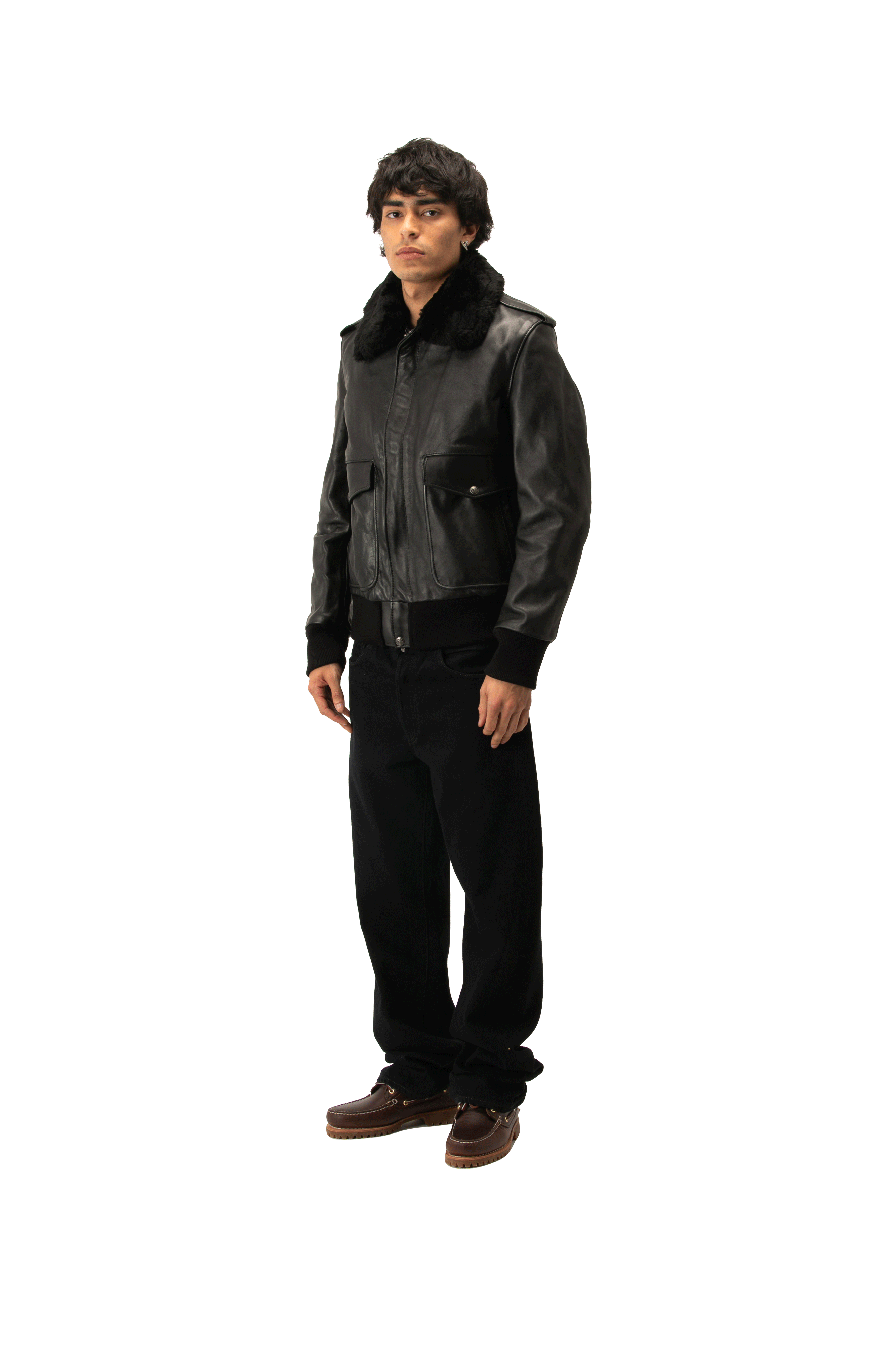 A-2 Naked Cowhide Leather Flight Jacket