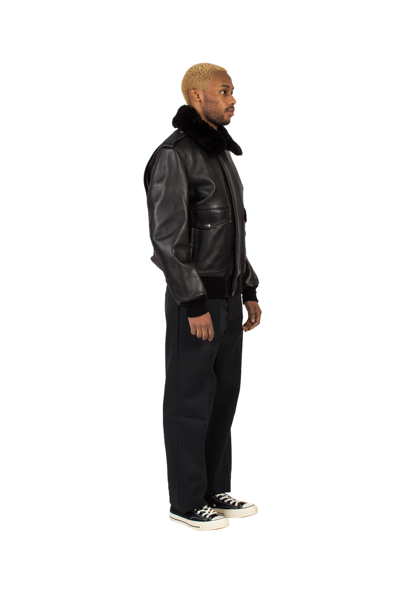 A-2 Naked Cowhide Leather Flight Jacket