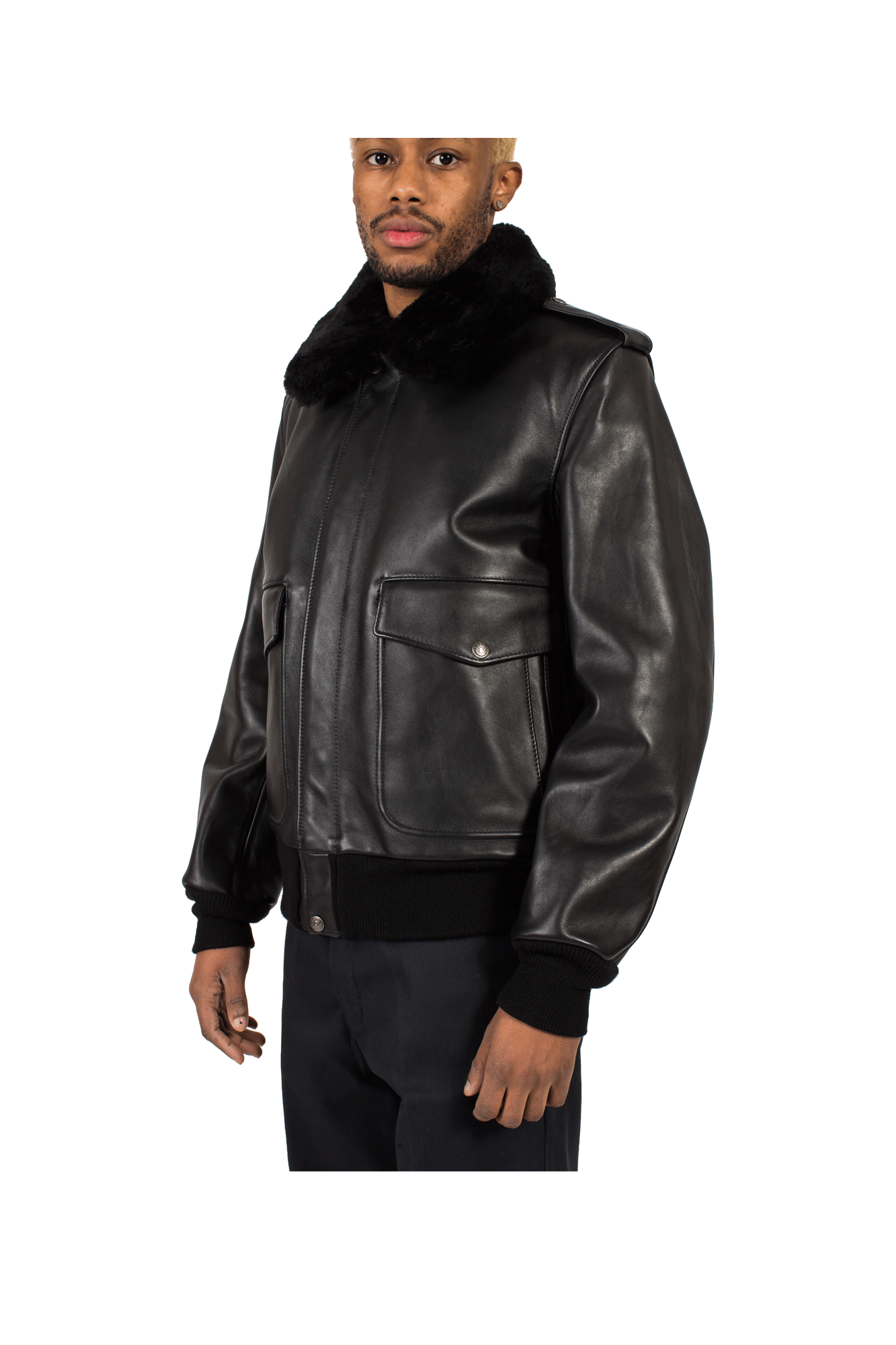 A-2 Naked Cowhide Leather Flight Jacket