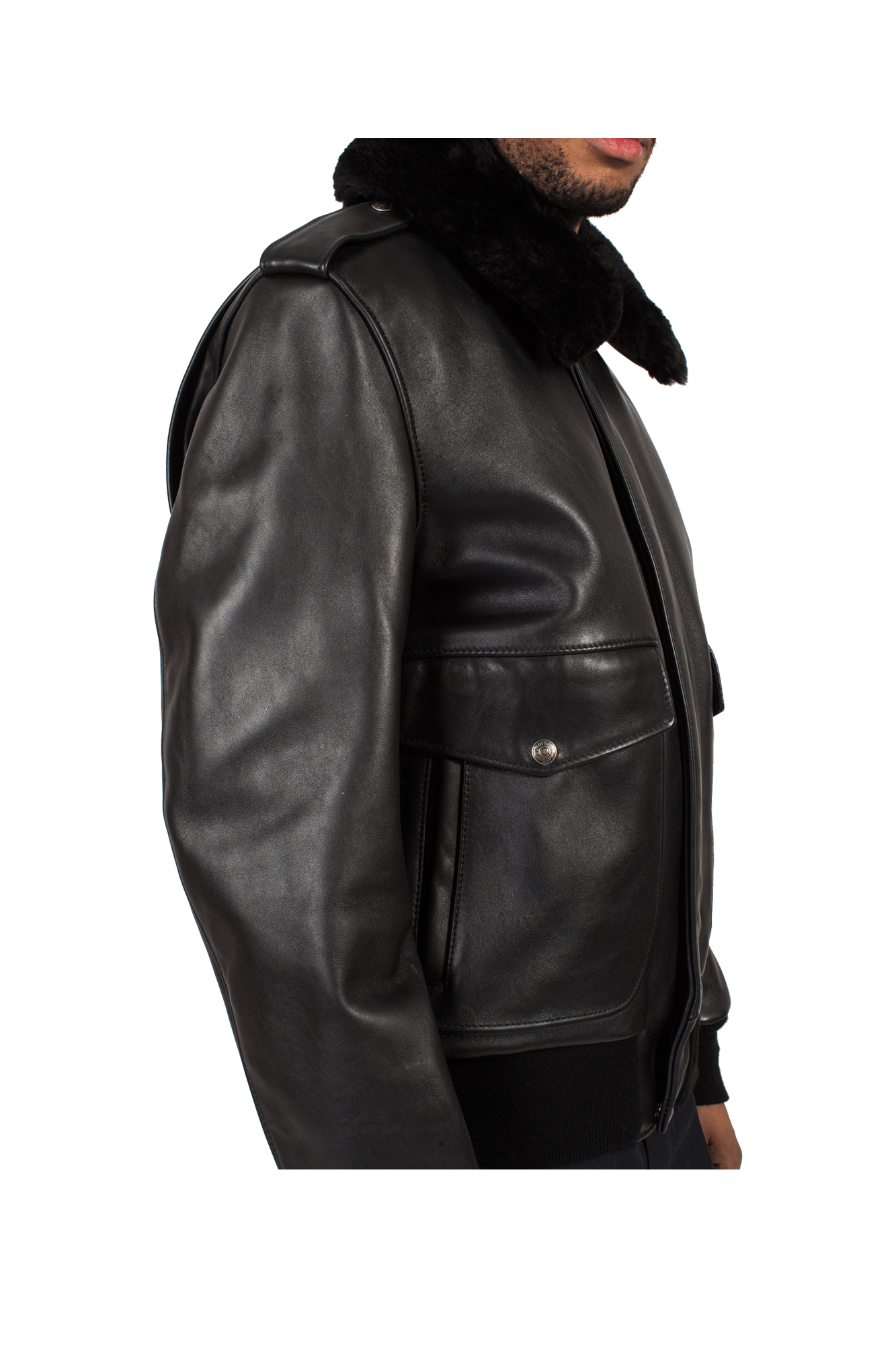 A-2 Naked Cowhide Leather Flight Jacket