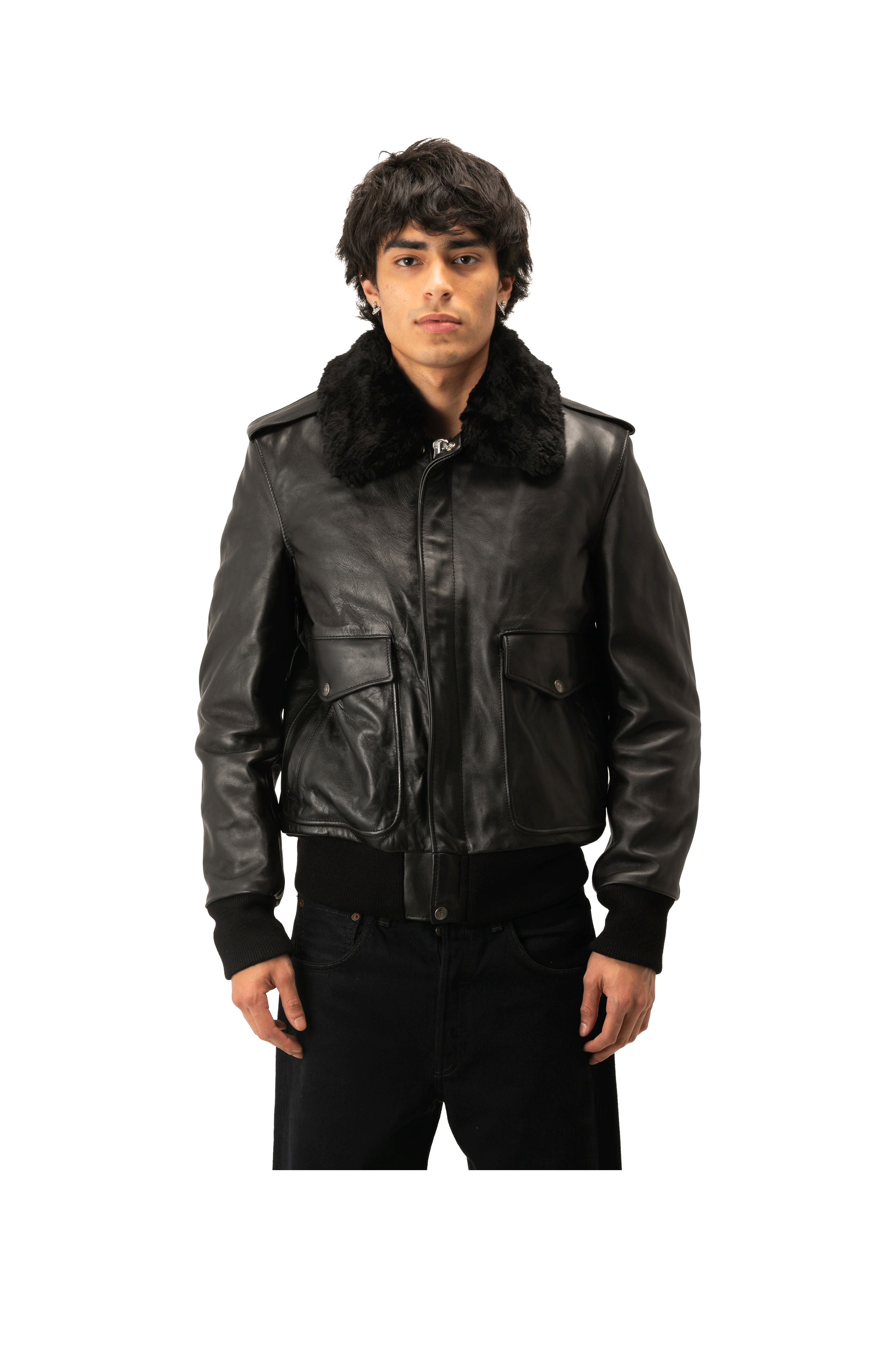 A-2 Naked Cowhide Leather Flight Jacket