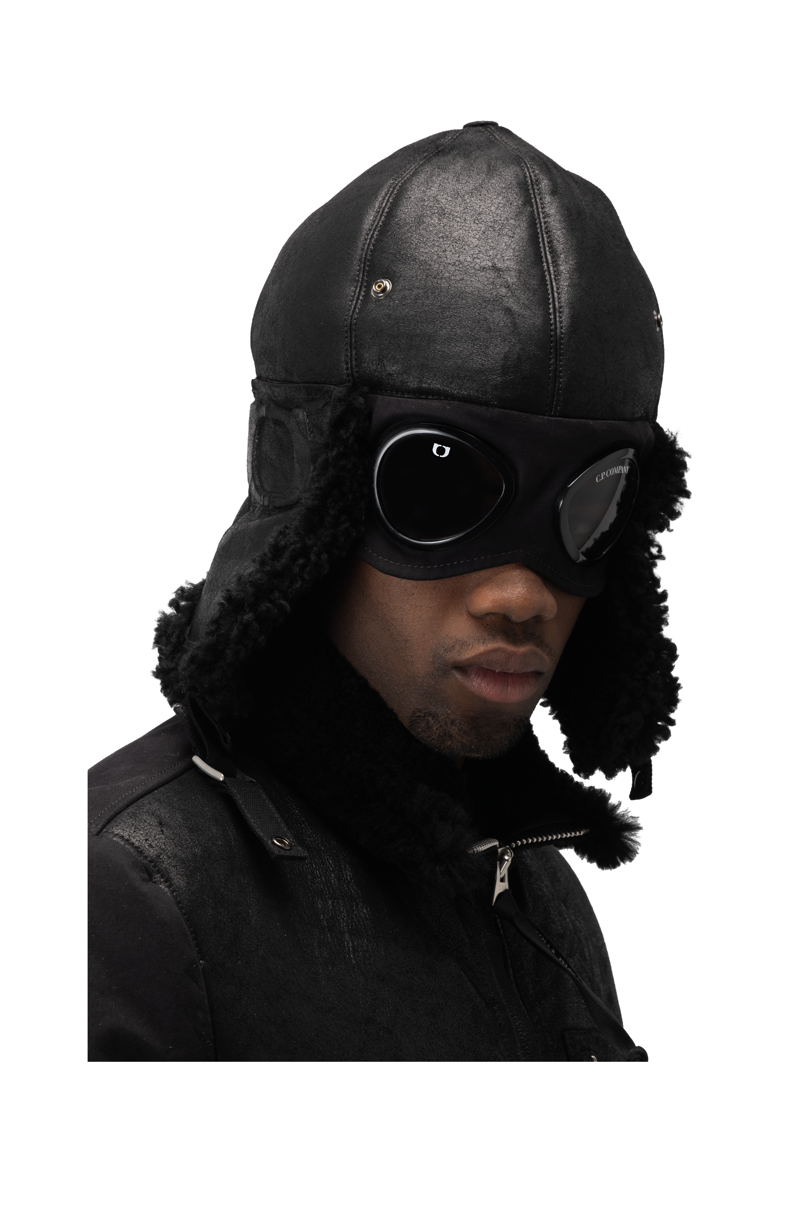 Shearling Goggle Hat x One Block Down