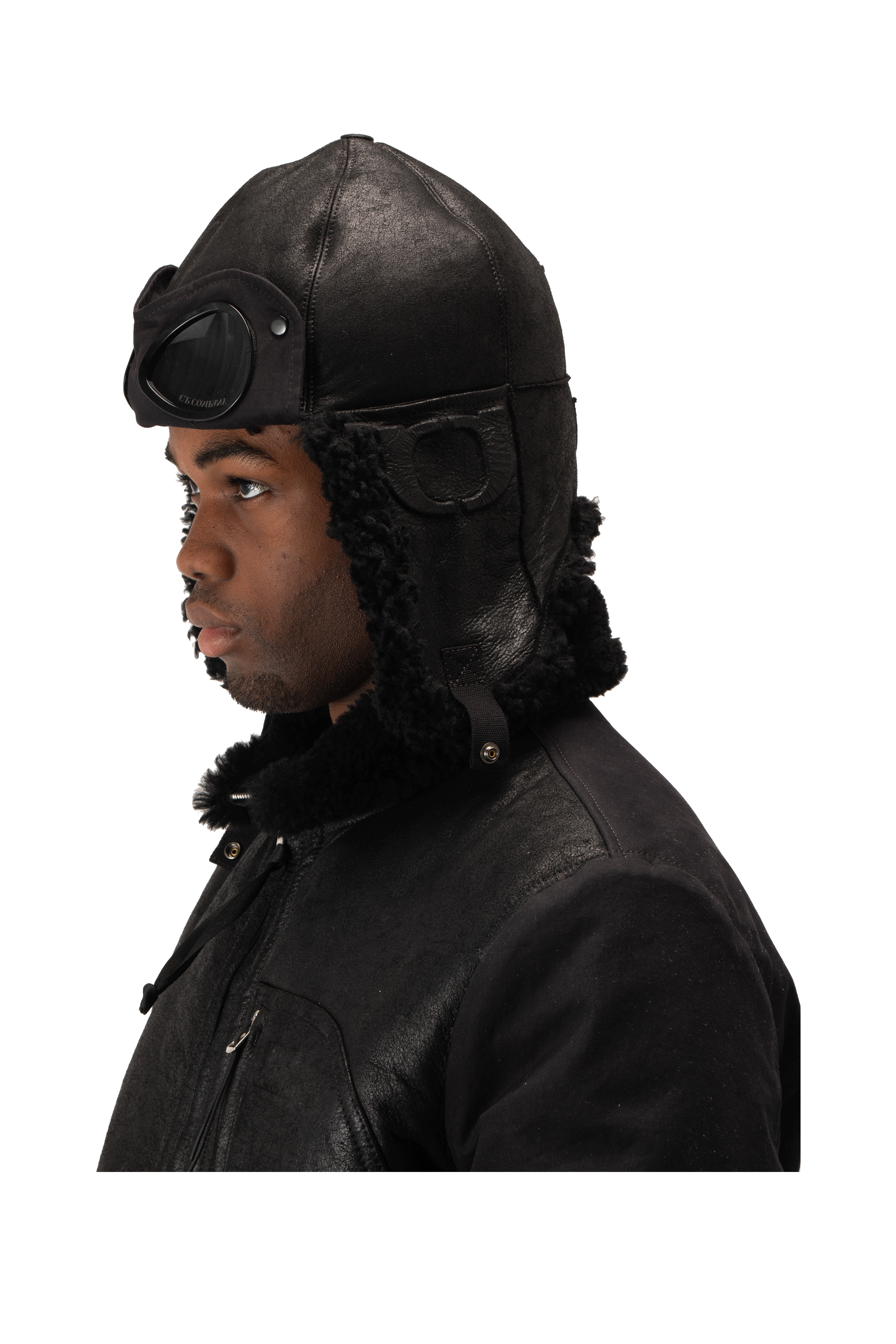 Shearling Goggle Hat x One Block Down