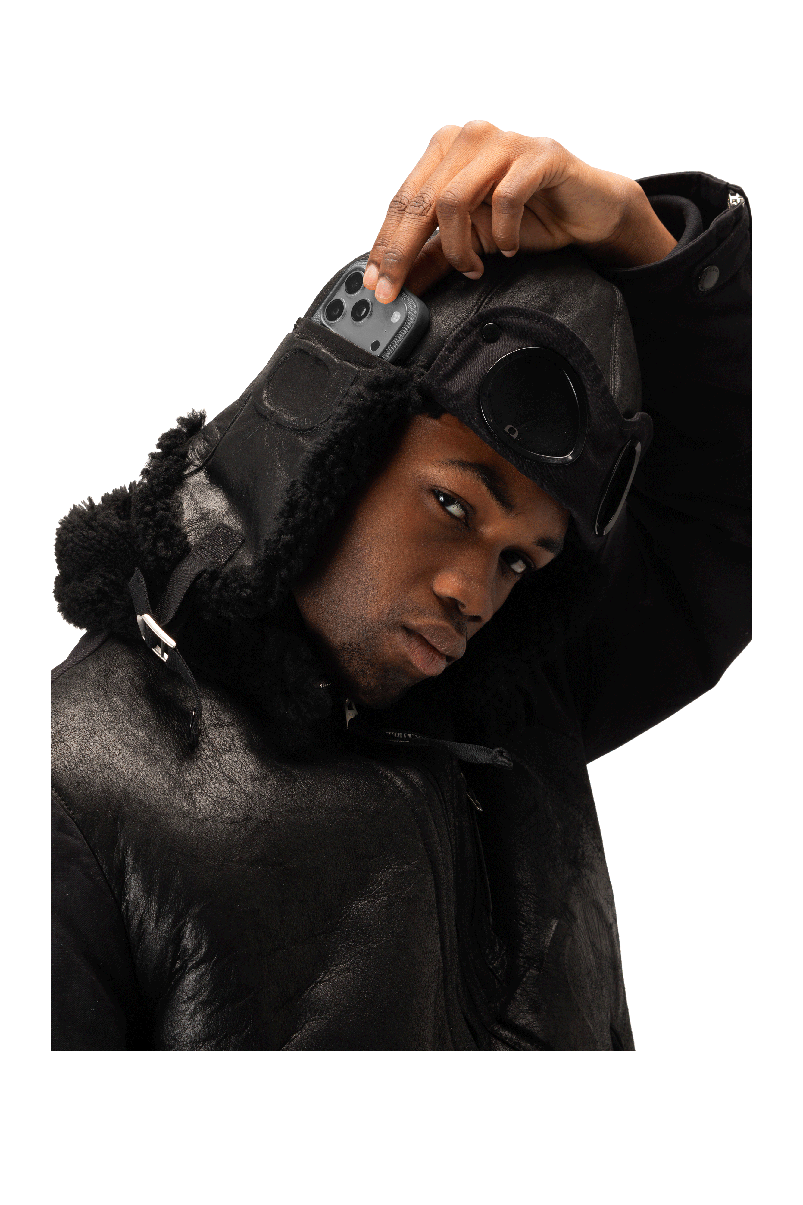 Shearling Goggle Hat x One Block Down