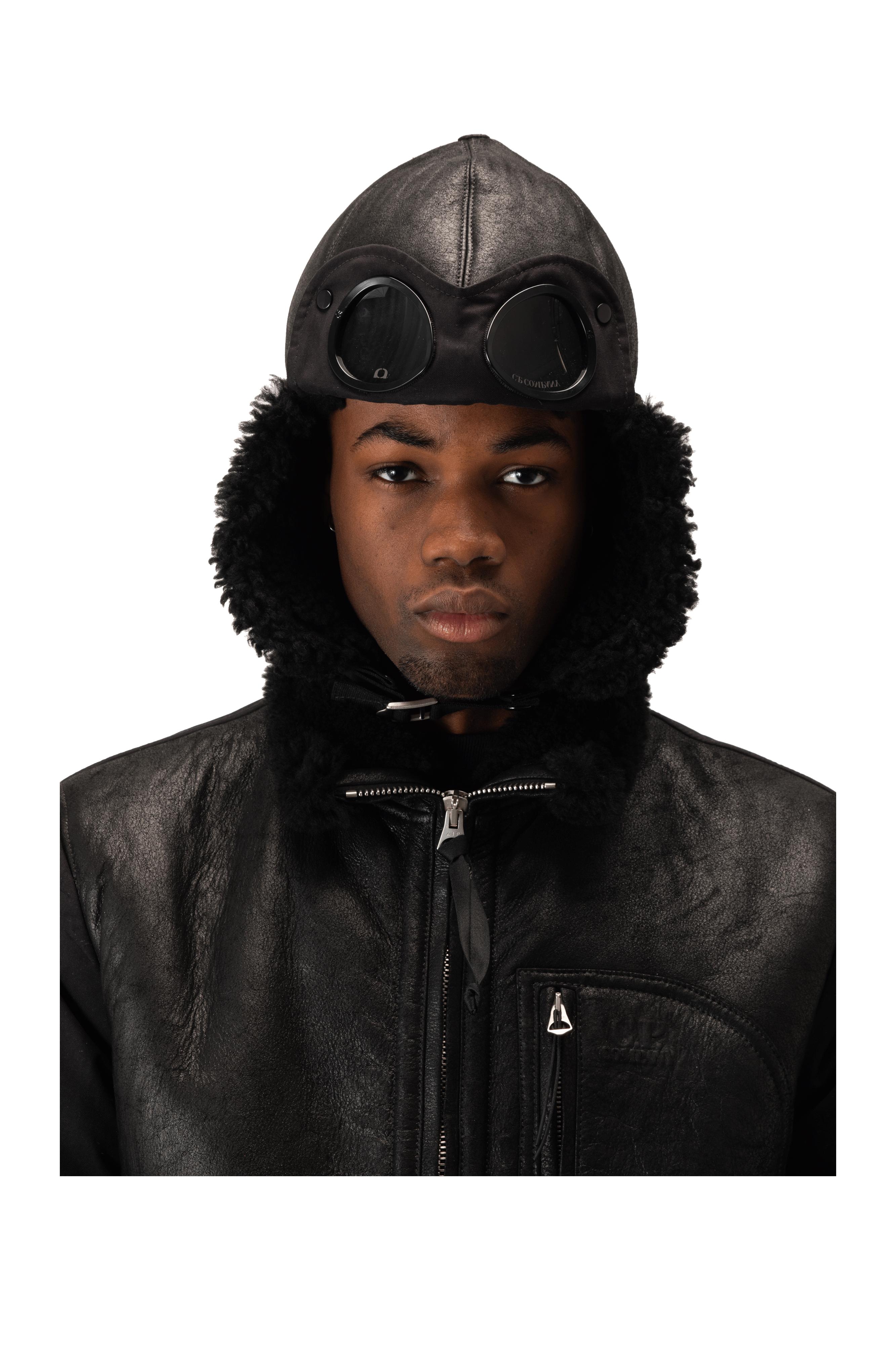 Shearling Goggle Hat x One Block Down