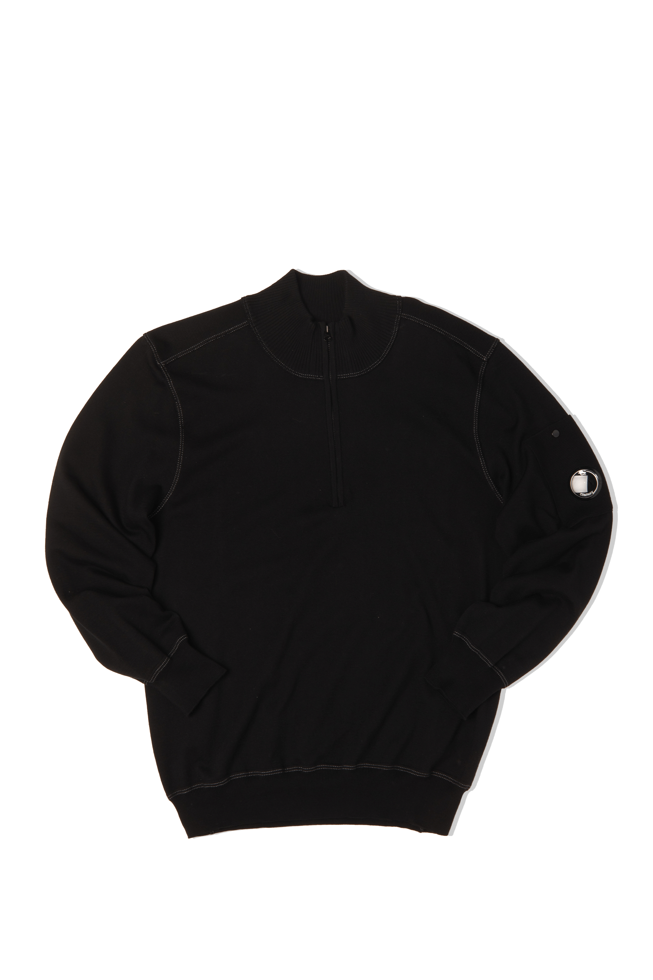 Cotton Sea Island Half Zip Lens Sweater