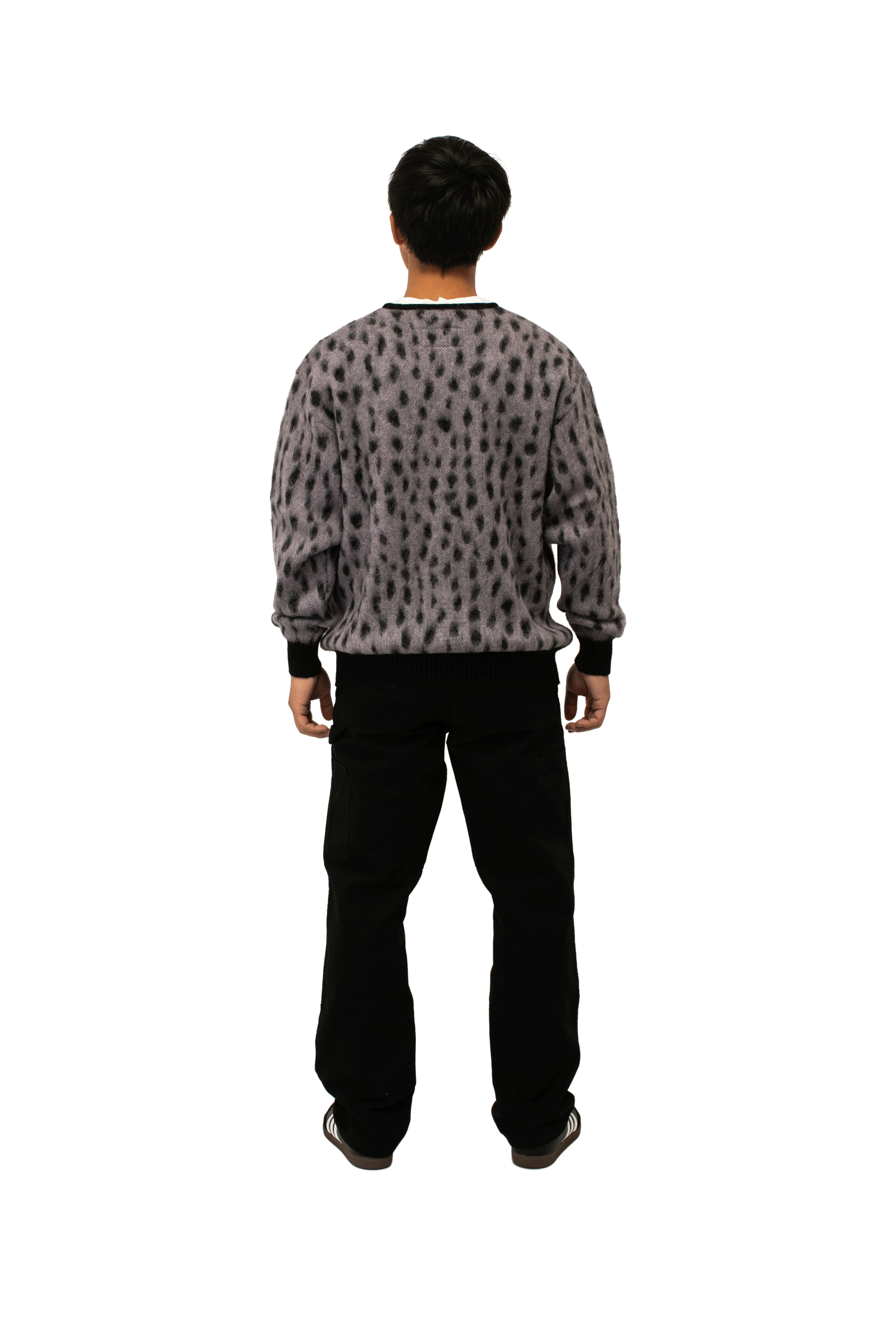 Leopard Mohair Crewneck Sweater