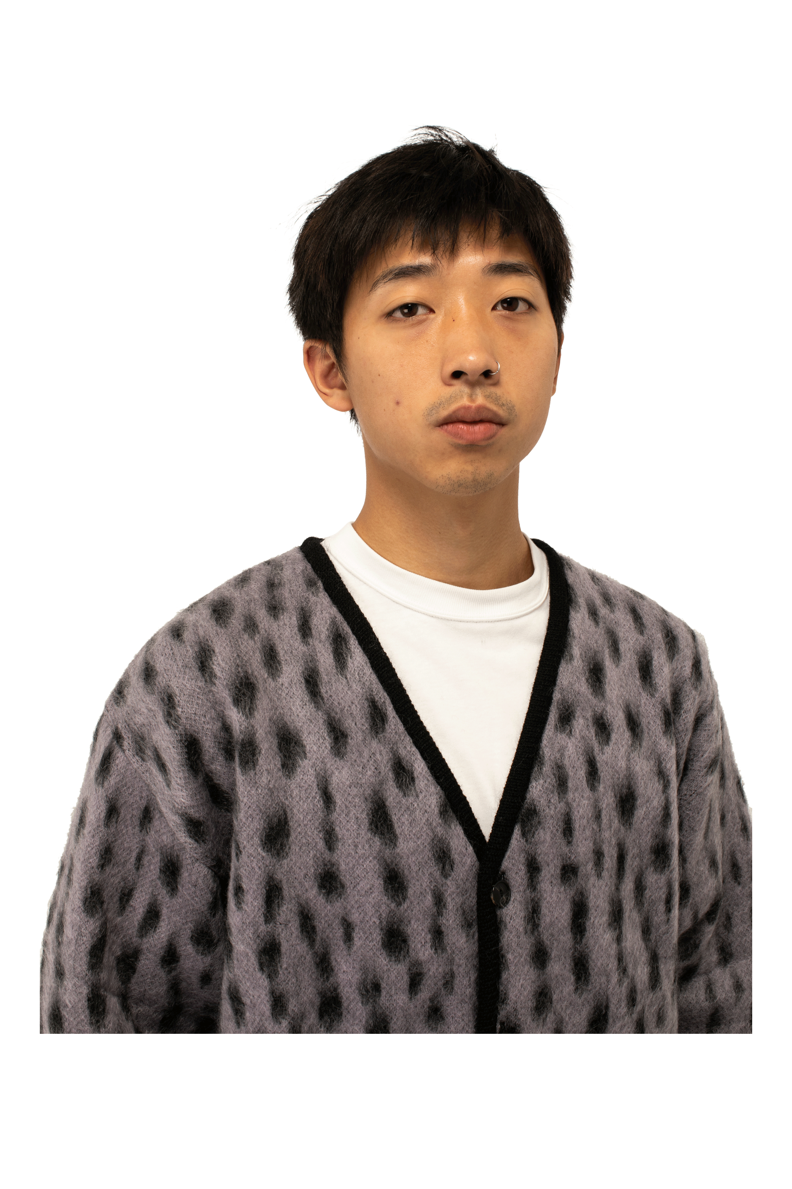 Leopard Mohair Crewneck Sweater