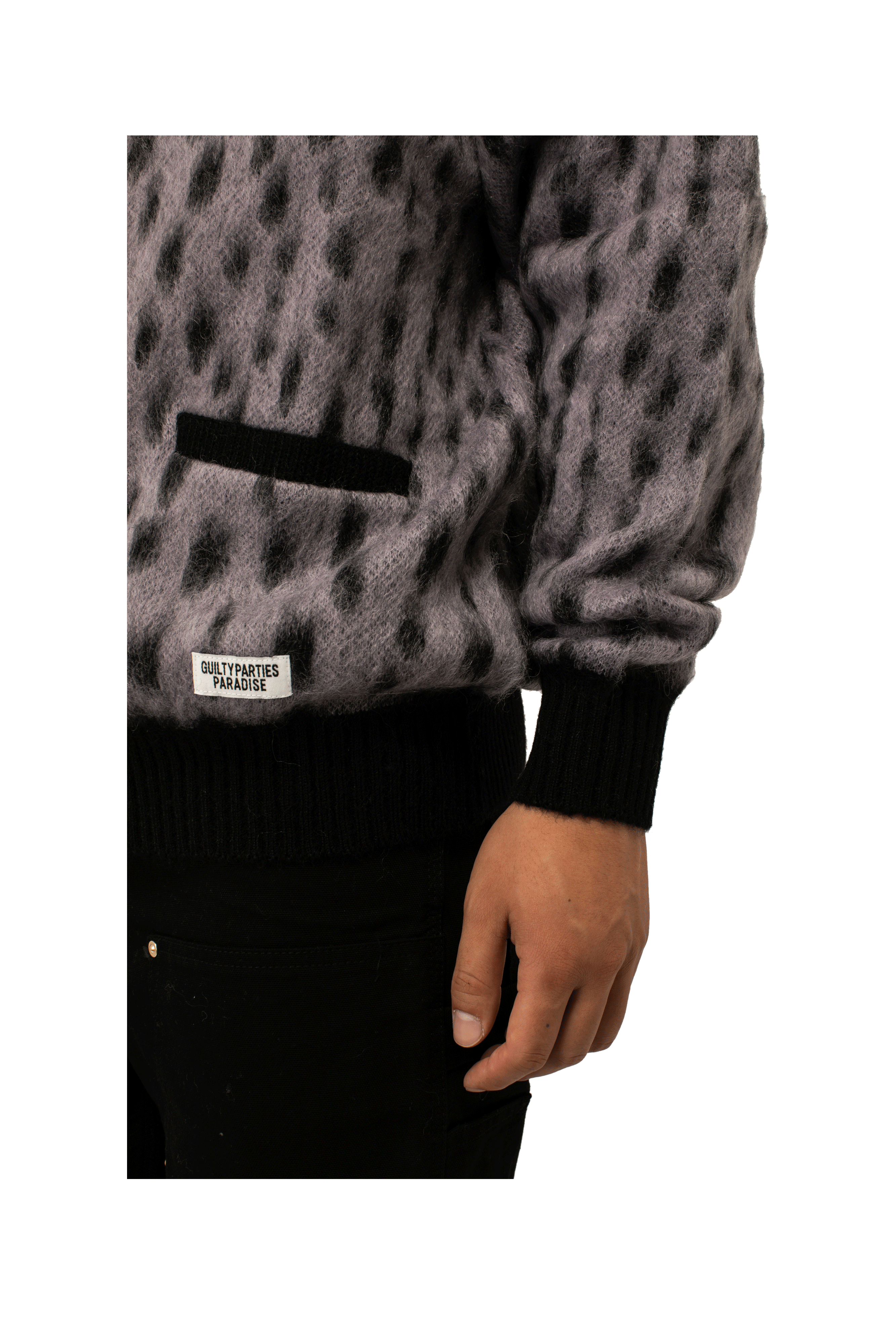 Leopard Mohair Crewneck Sweater