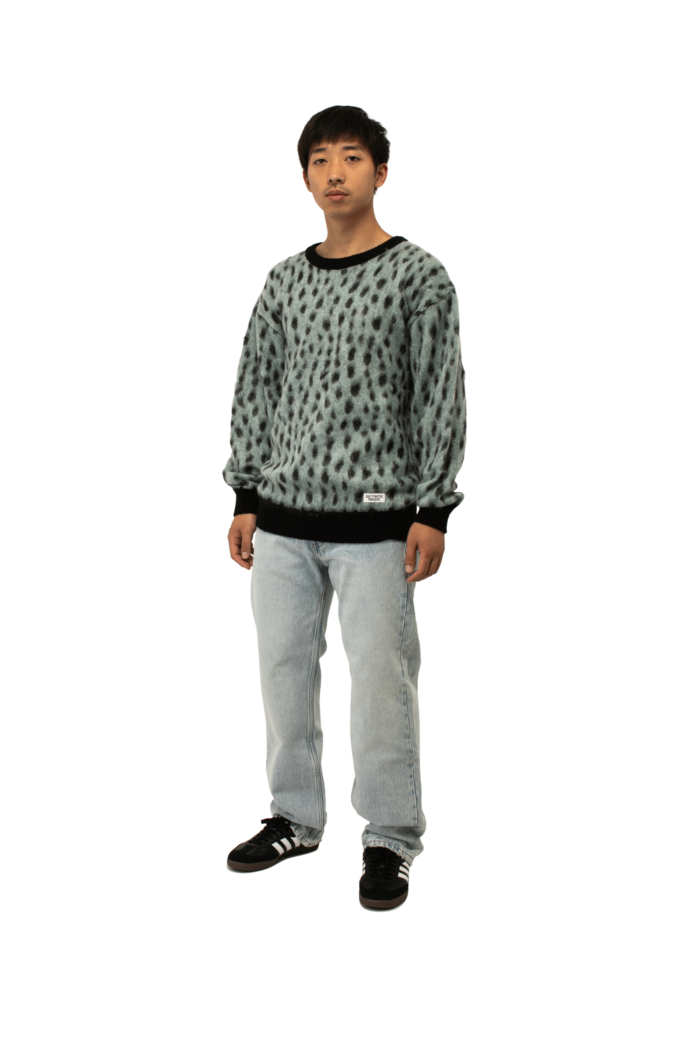 Leopard Mohair Crewneck Sweater