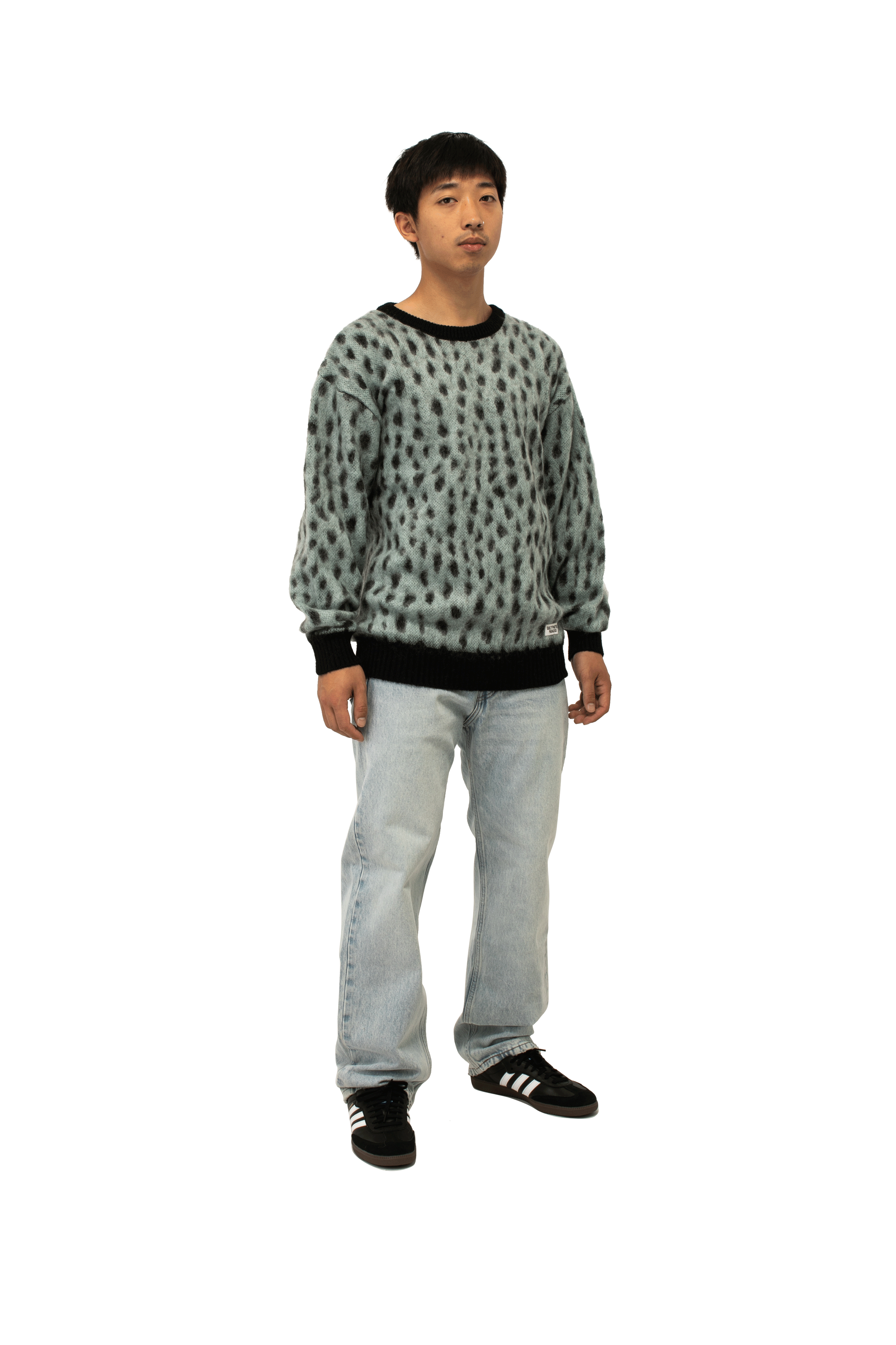 Leopard Mohair Crewneck Sweater