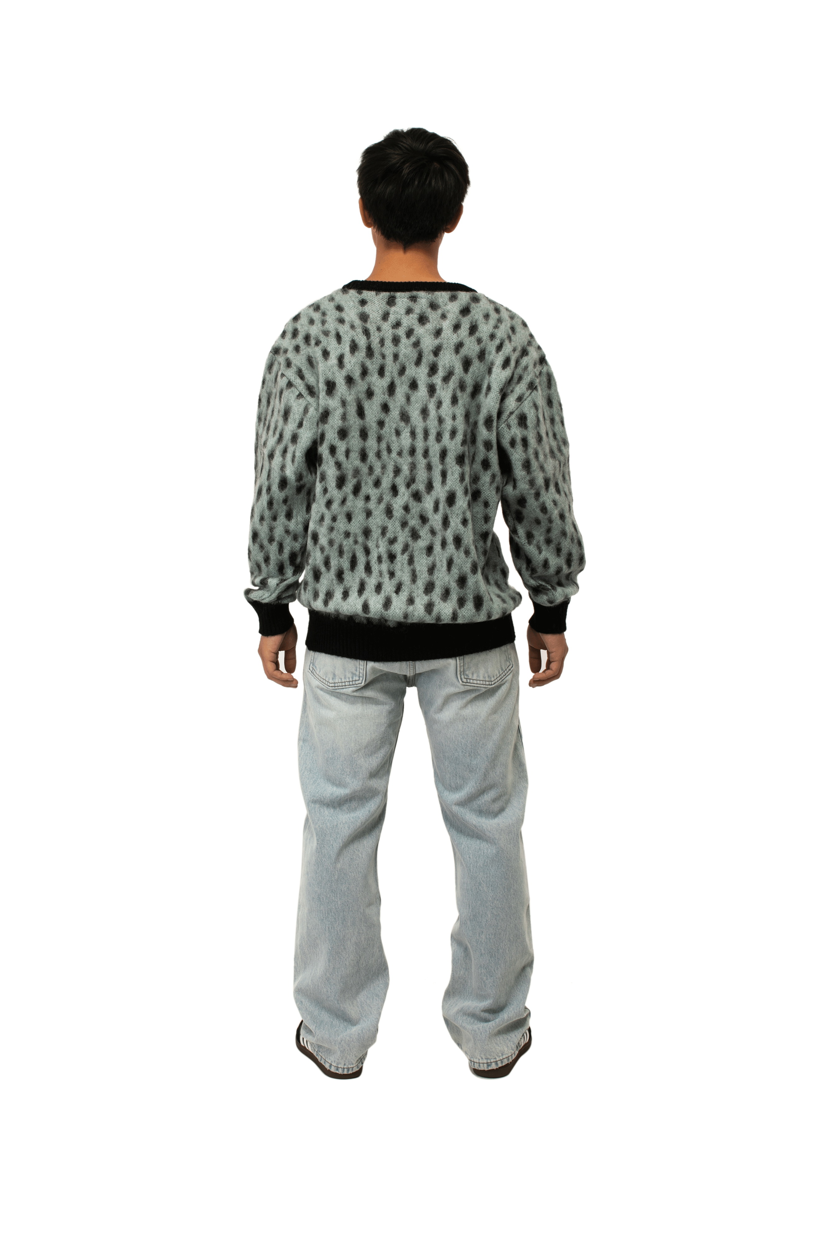 Leopard Mohair Crewneck Sweater