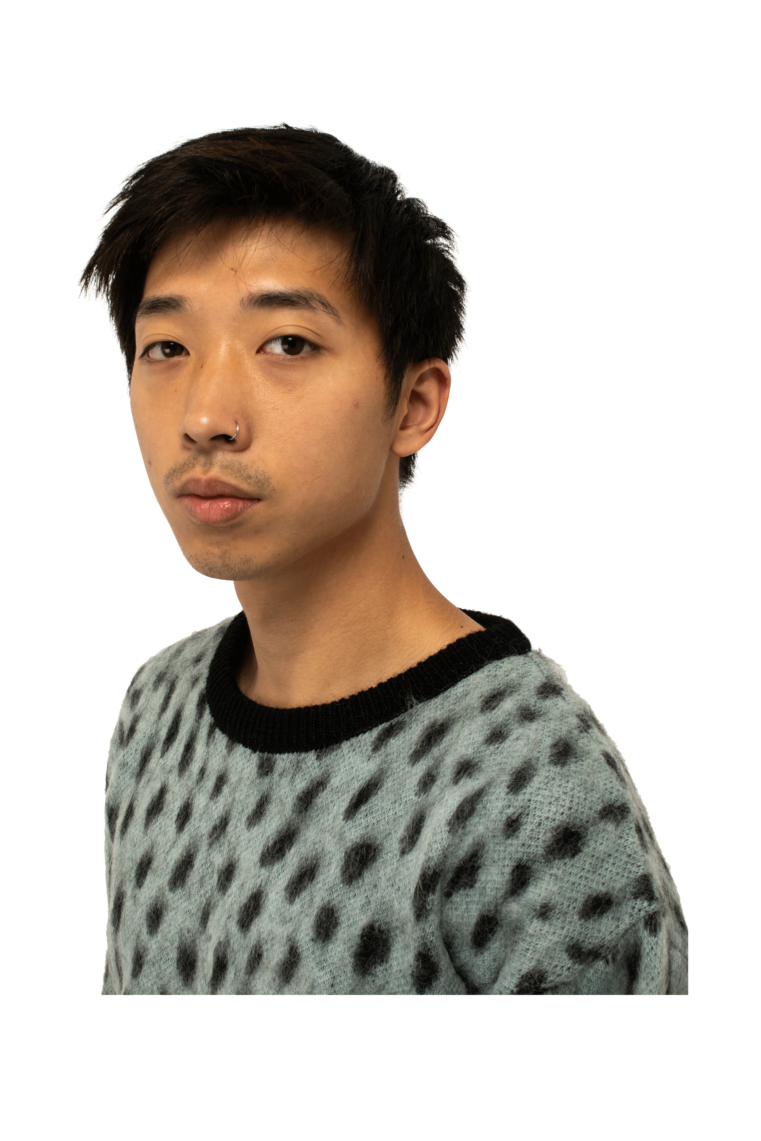 Leopard Mohair Crewneck Sweater