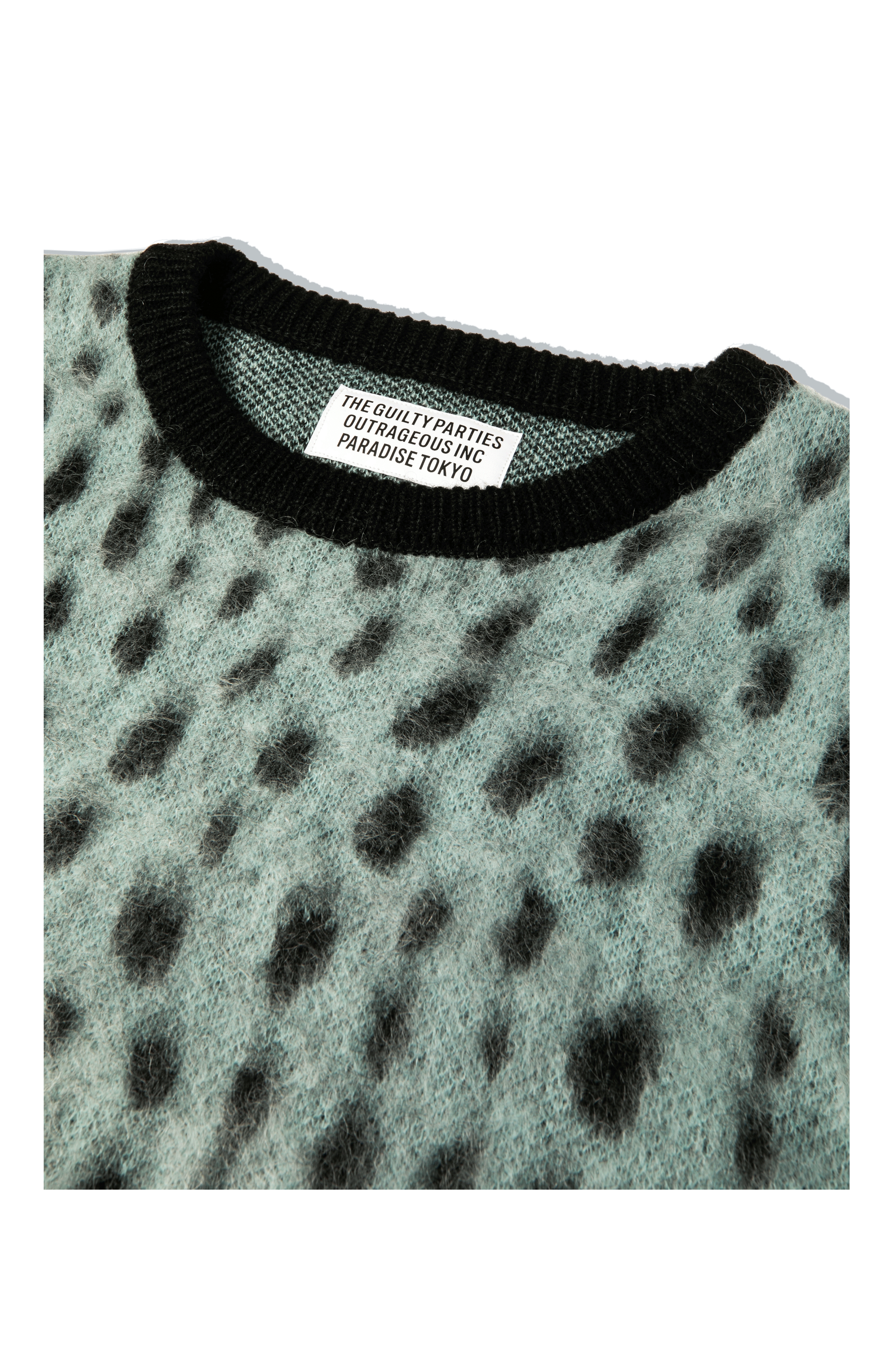 Leopard Mohair Crewneck Sweater