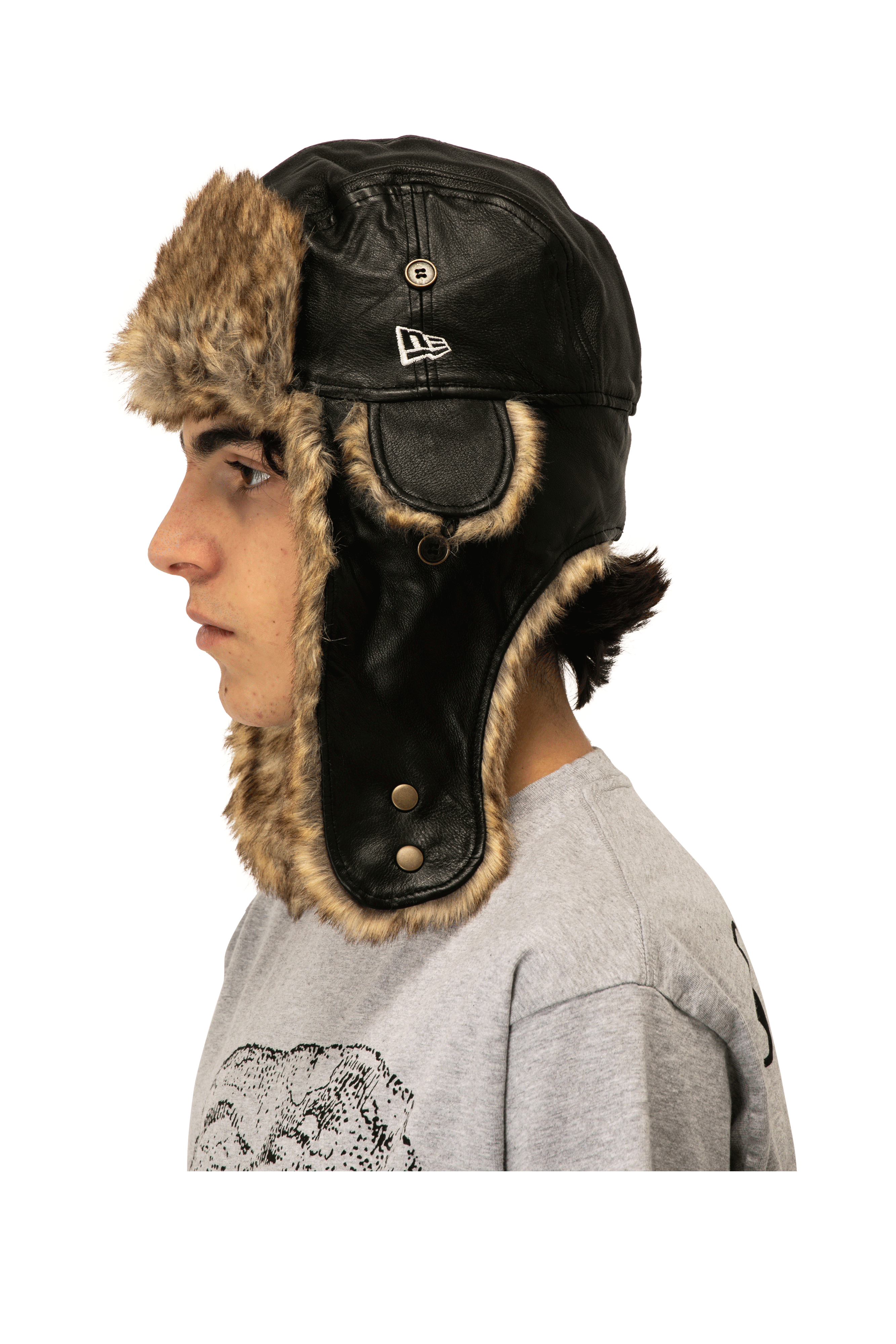 Leather Trapper Hat