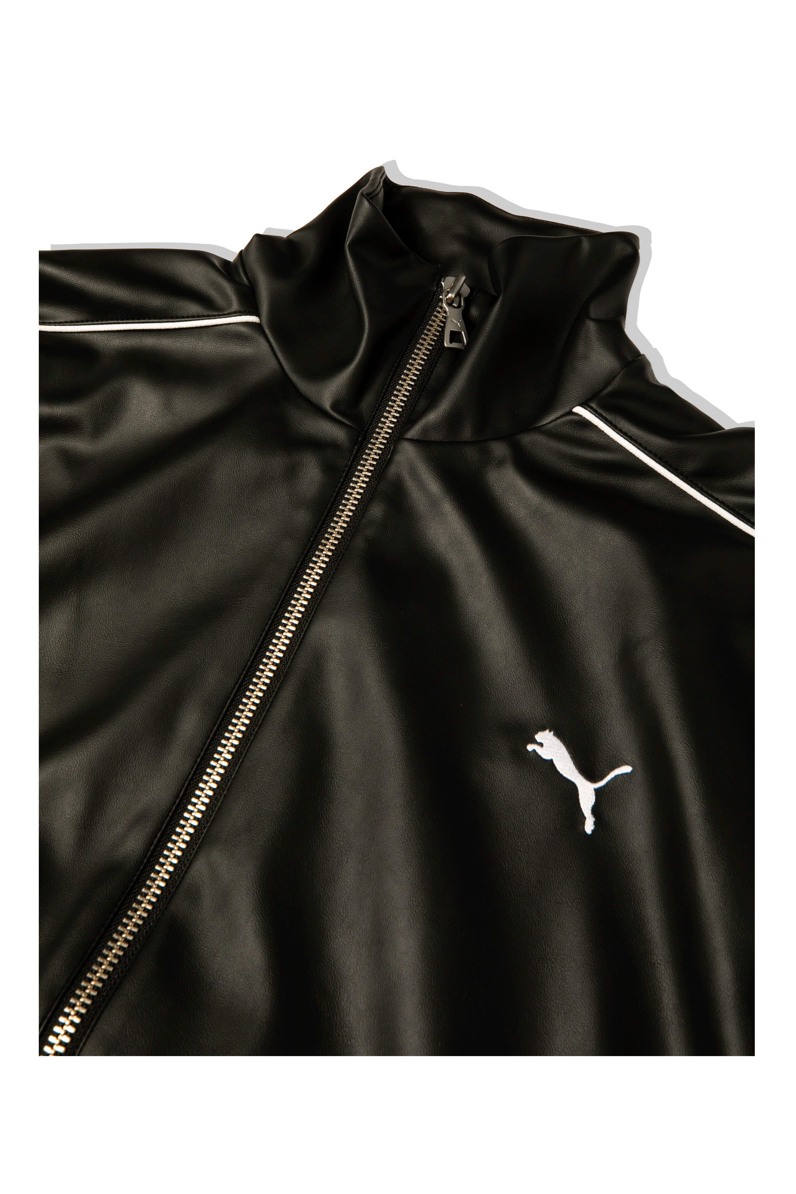 T7 Oversized Pleather Track Jacket