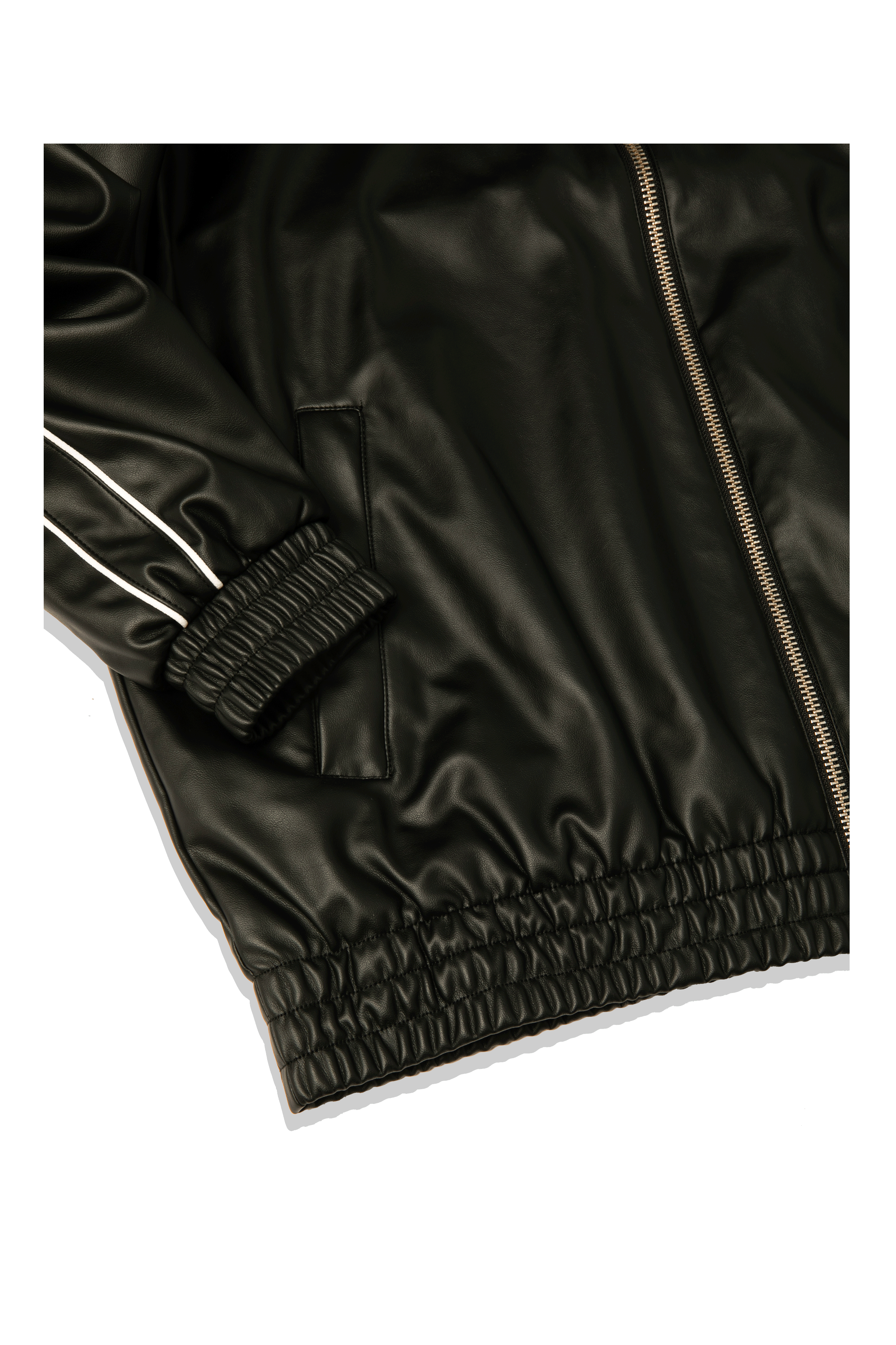 T7 Oversized Pleather Track Jacket