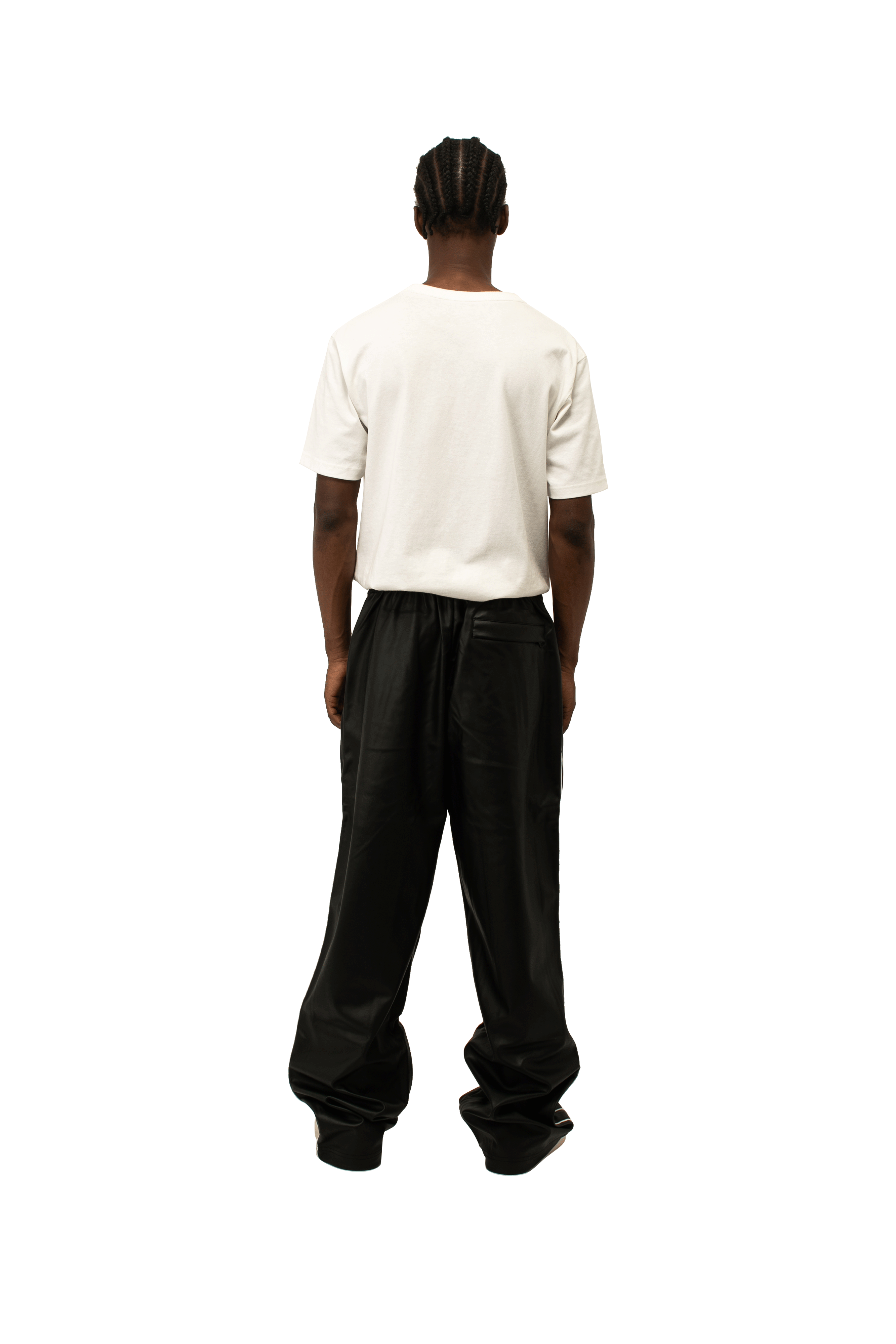 T7 Oversized Pleather Track Pants