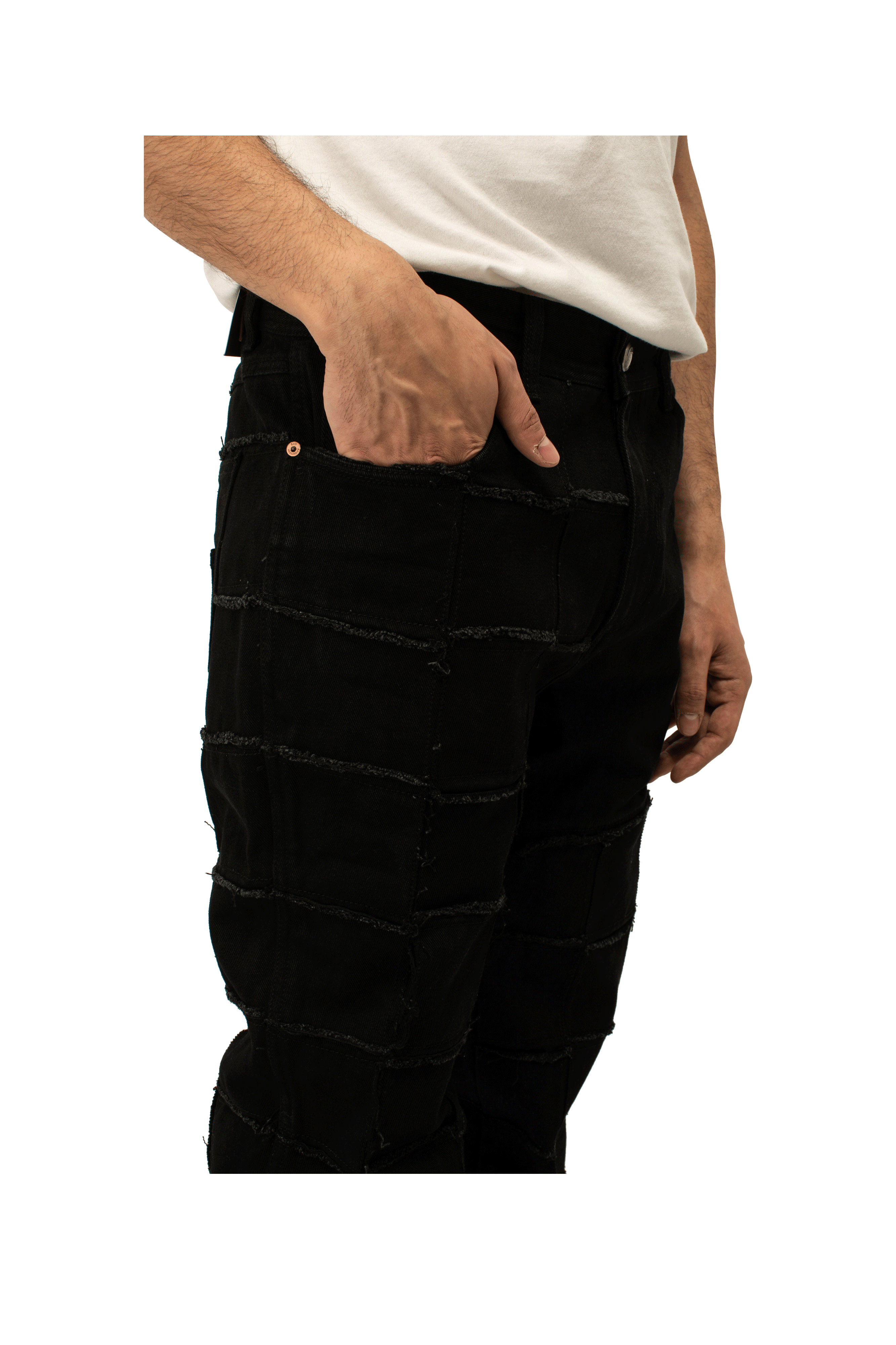 New Patchwork Wide Leg Jeans