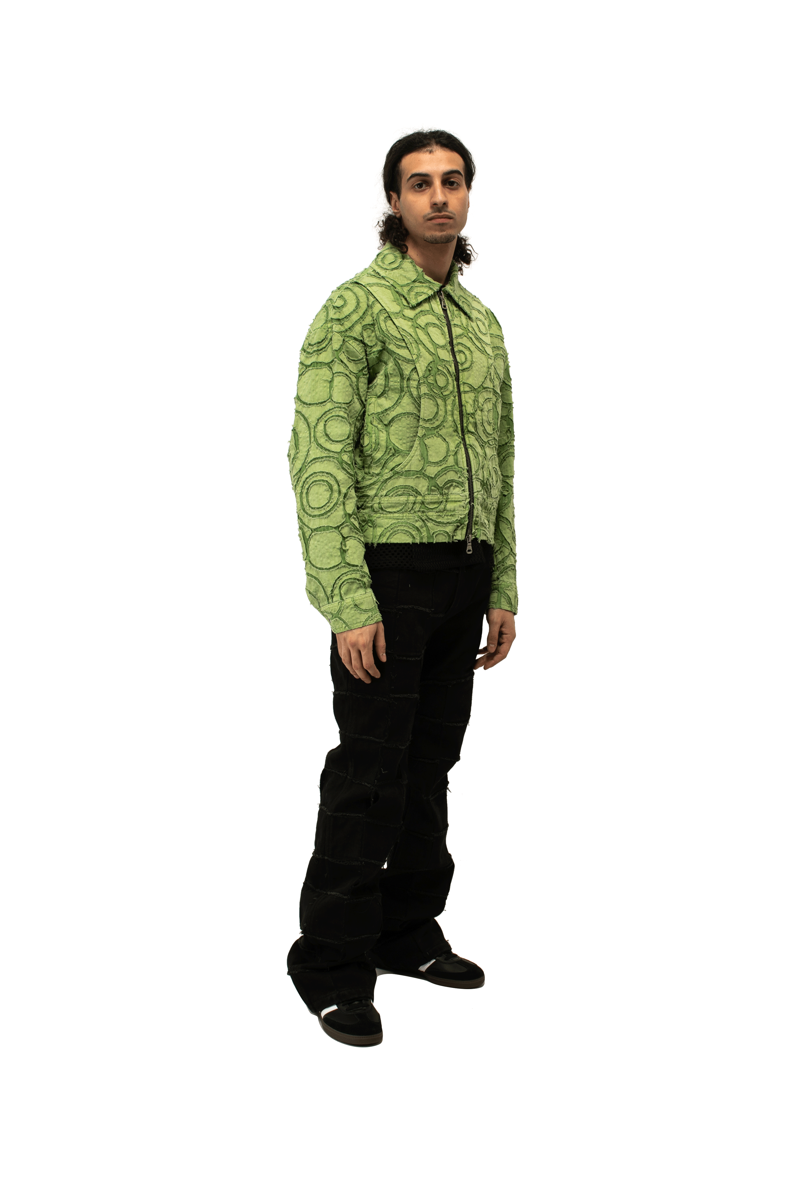 Burn Out Dyed Zip Up Jacket
