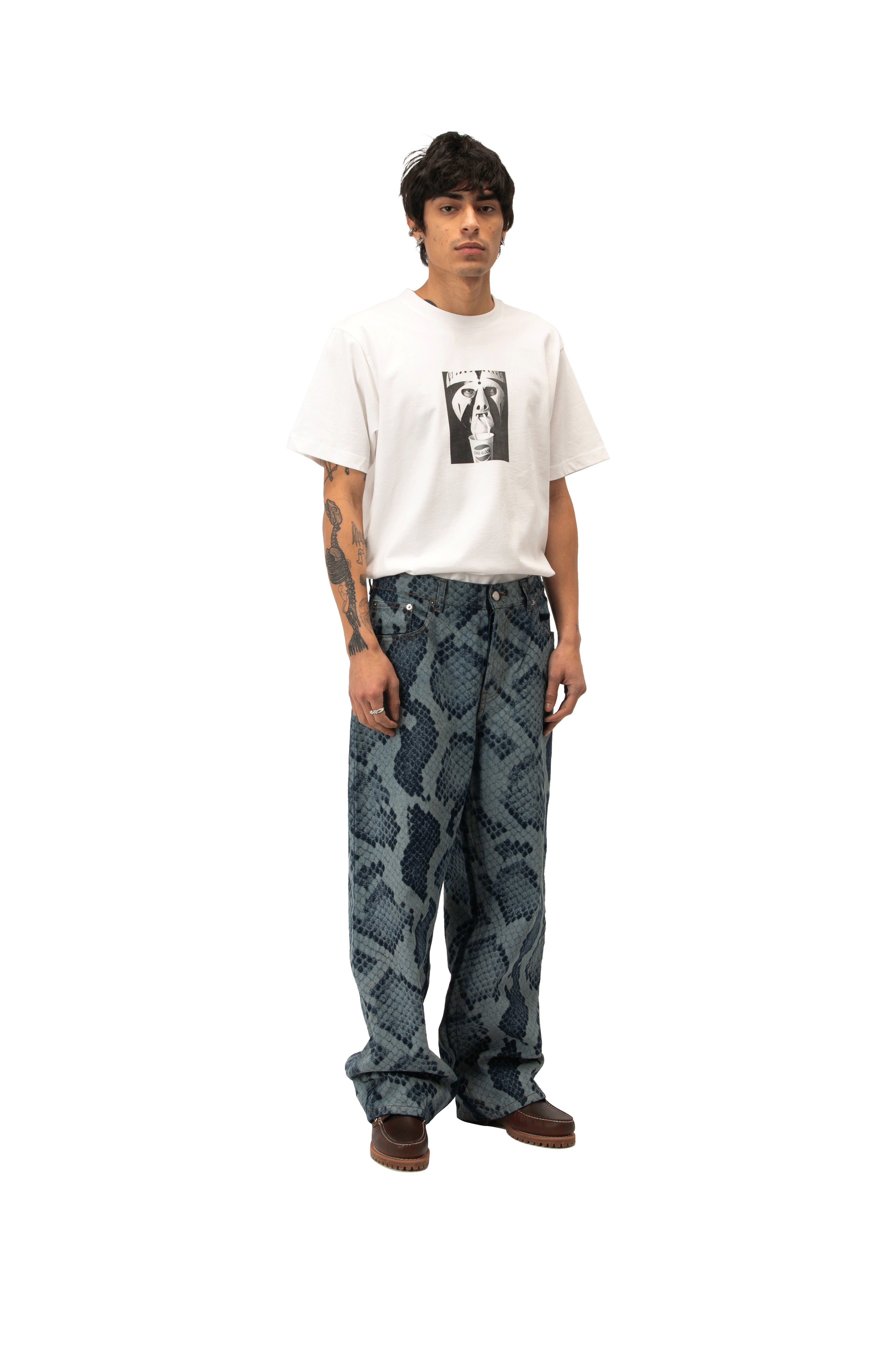 Snakeskin Printed Denim.